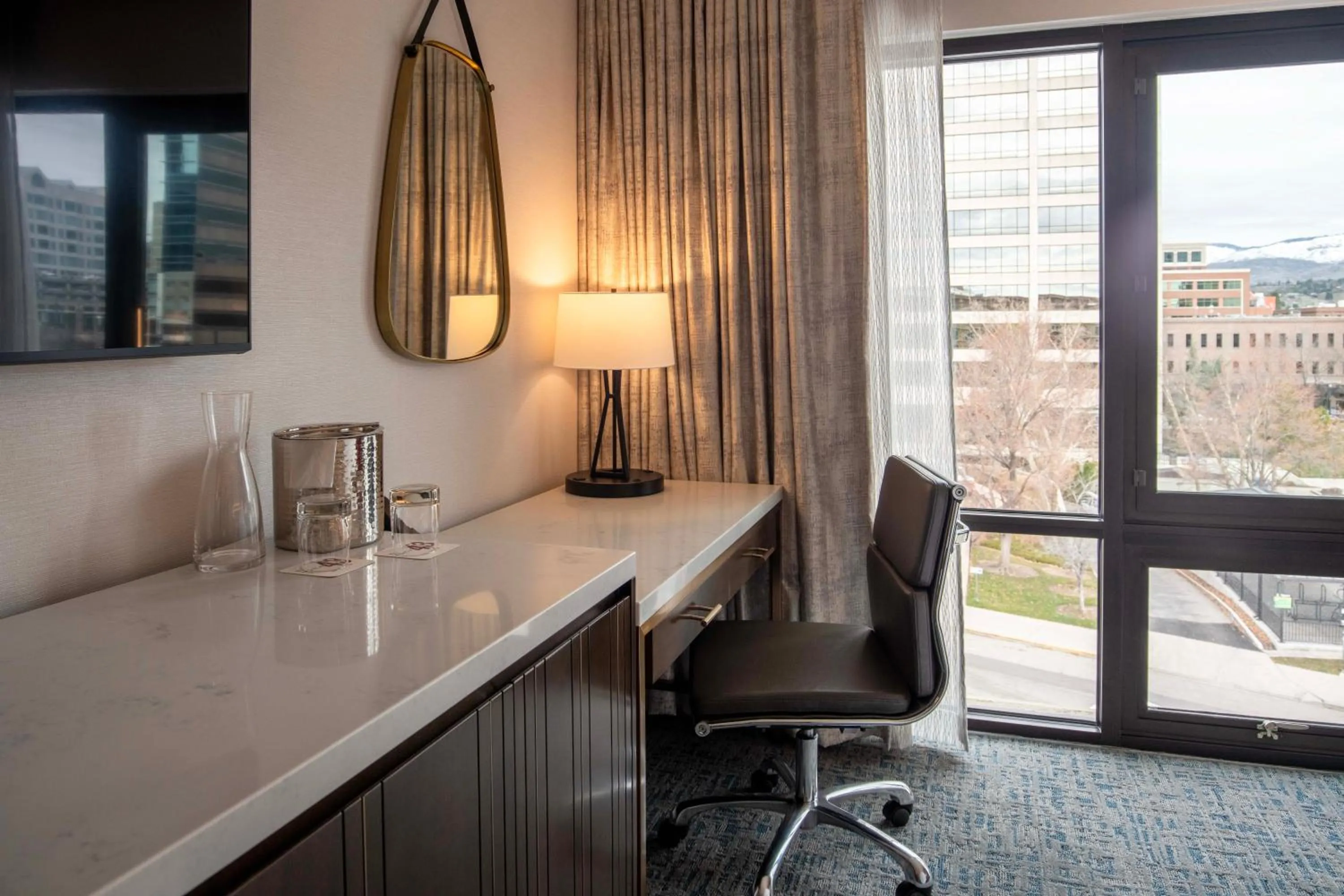 Seating area in Hotel 43 Boise