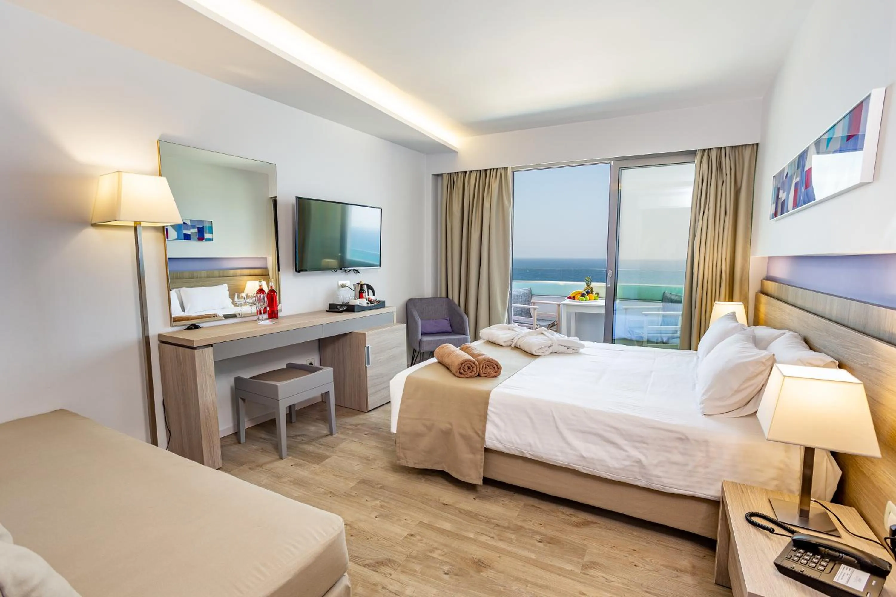 Sea view, Bed in Akti Imperial Deluxe Resort & Spa Dolce by Wyndham