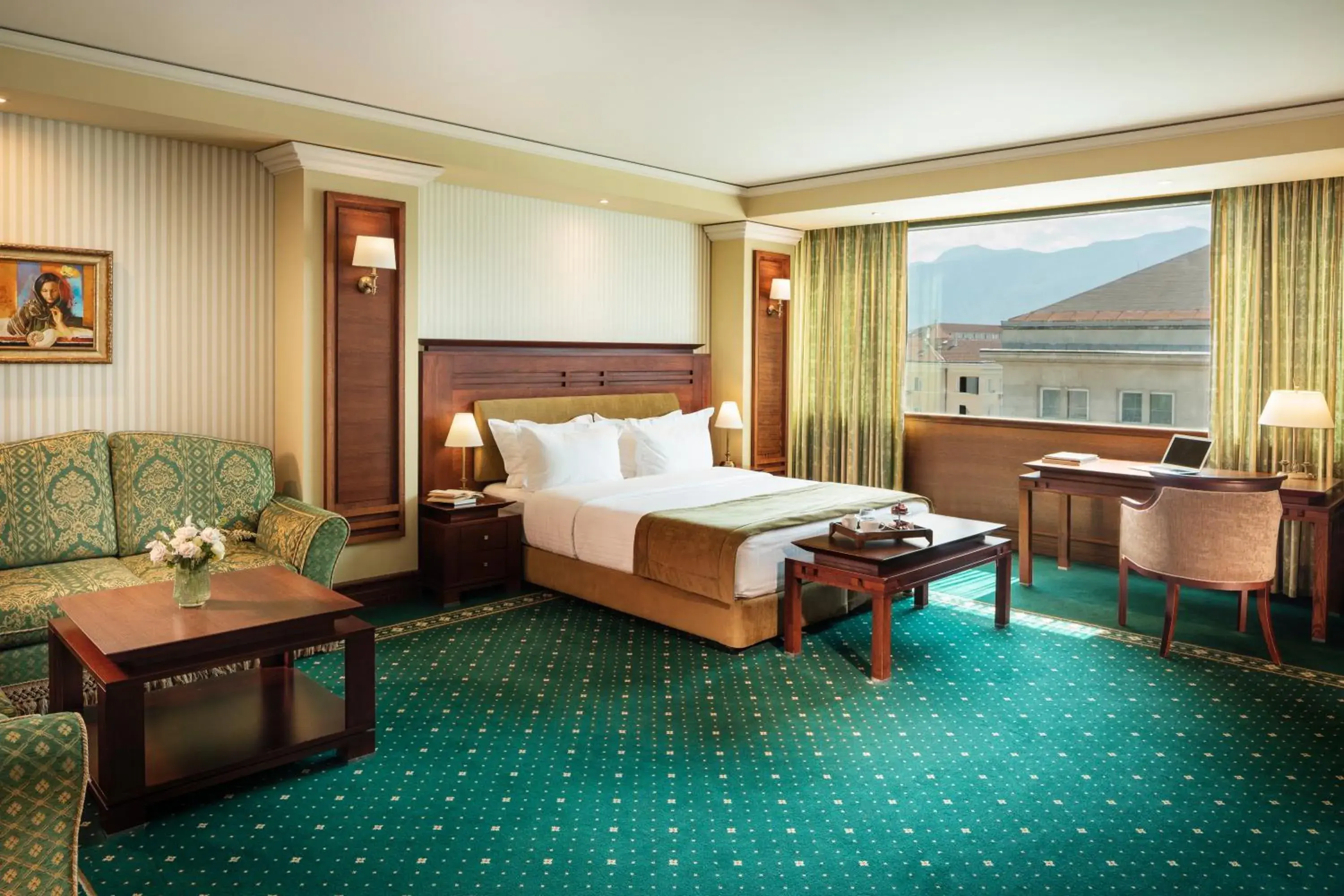 View (from property/room), Bed in Grand Hotel Sofia View (from property/room), Bed in Grand Hotel Sofia