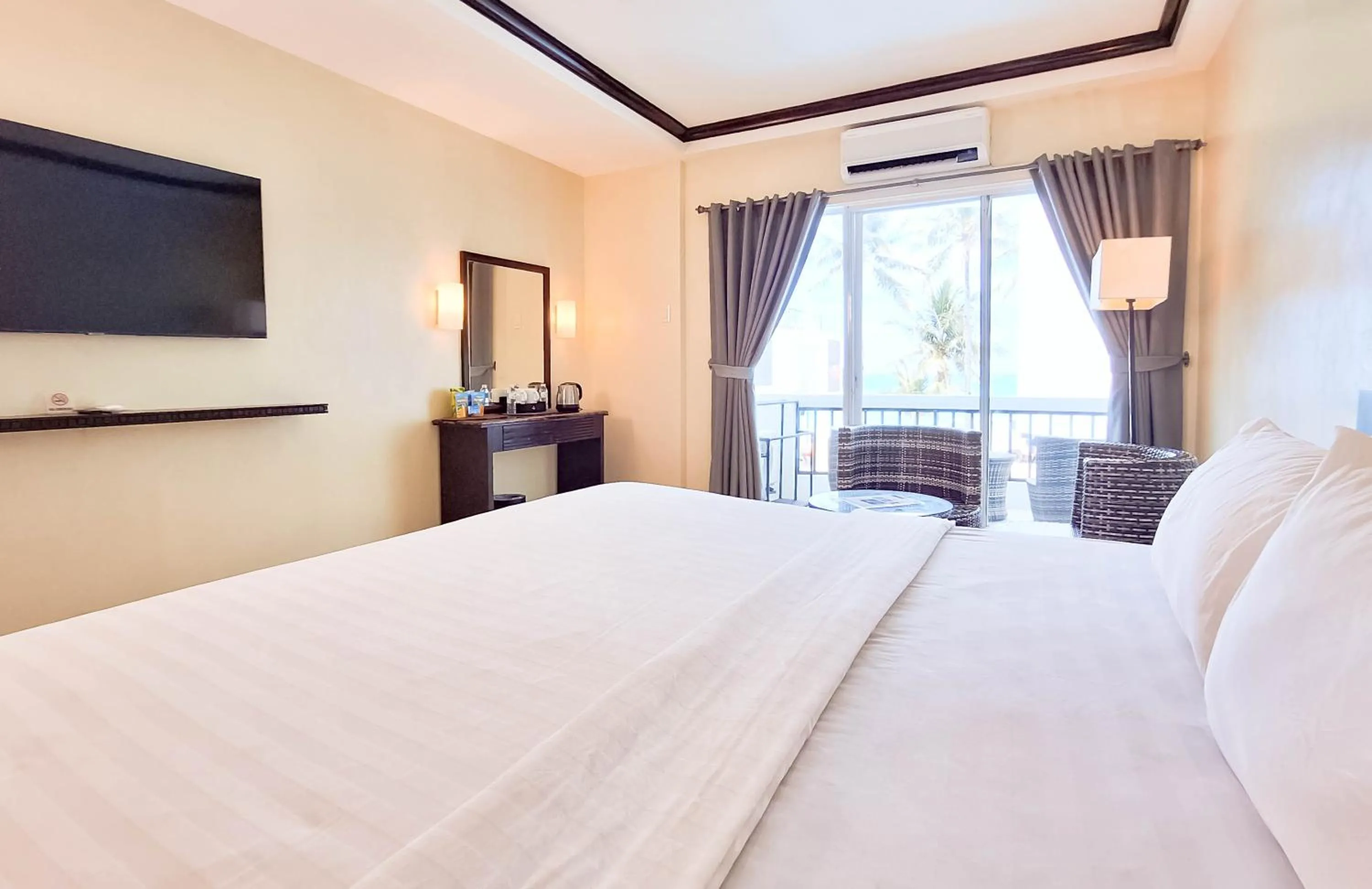 Bed in Boracay Ocean Club Beach Resort