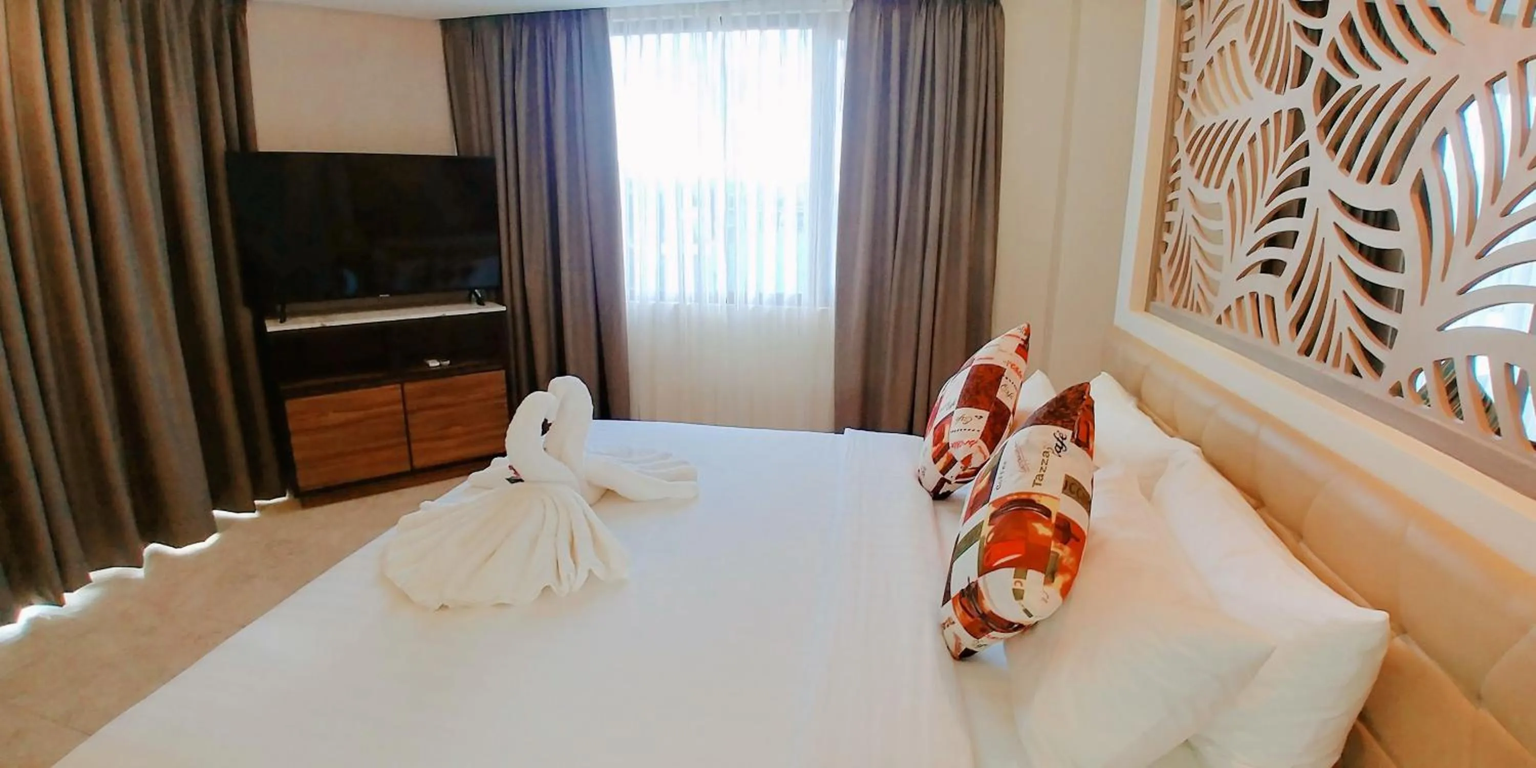 Bed in Boracay Ocean Club Beach Resort