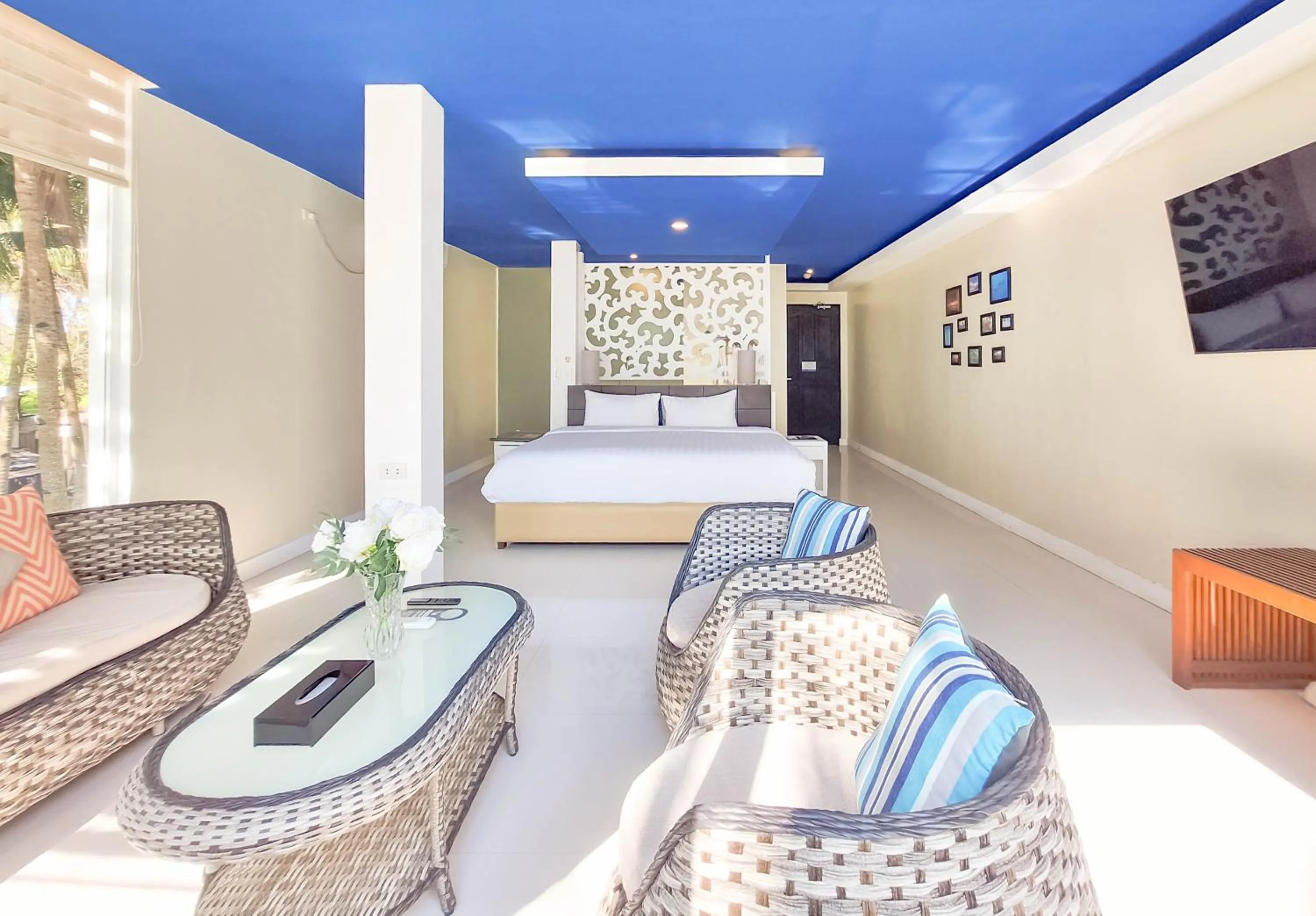 Bed in Boracay Ocean Club Beach Resort