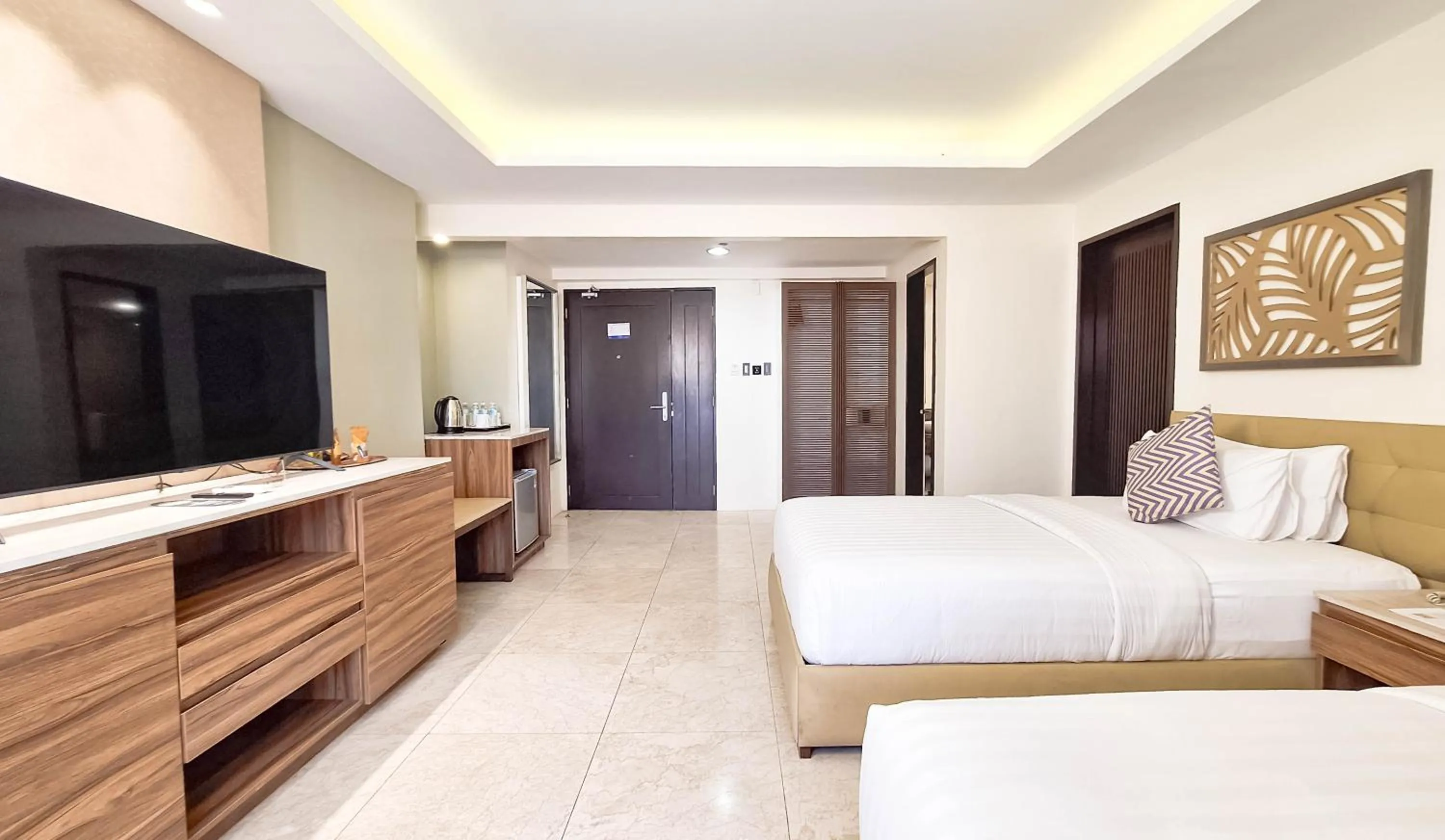 Bed in Boracay Ocean Club Beach Resort