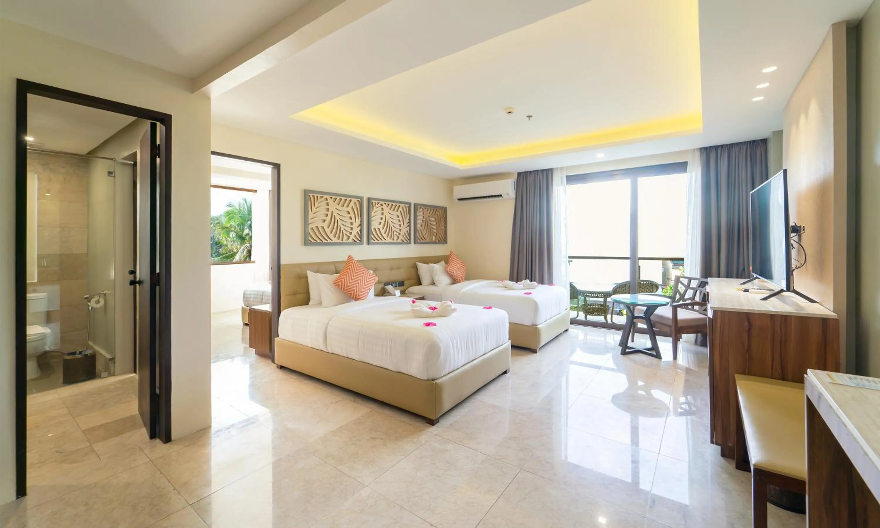 Photo of the whole room, Bed in Boracay Ocean Club Beach Resort