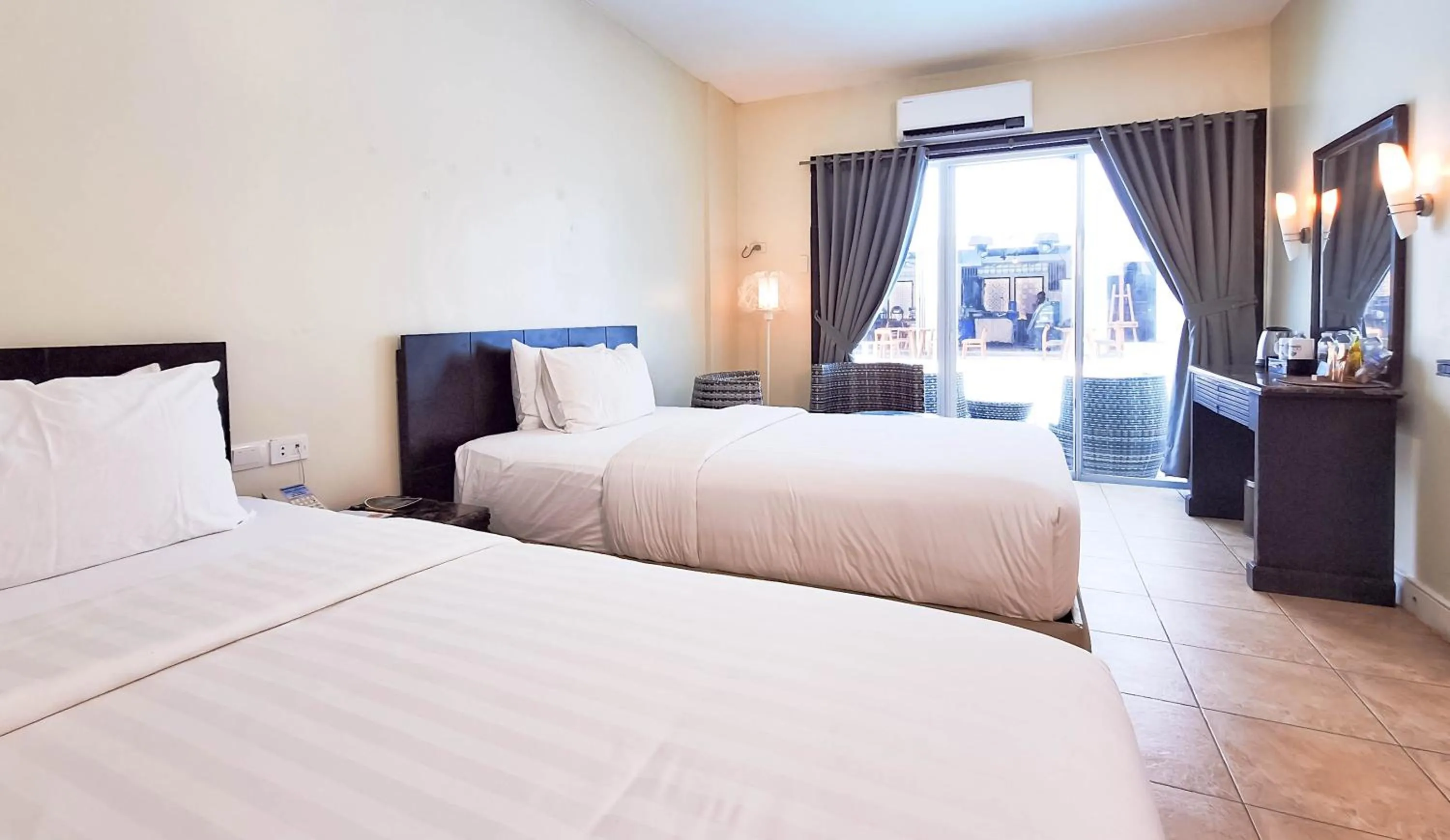 Bed in Boracay Ocean Club Beach Resort