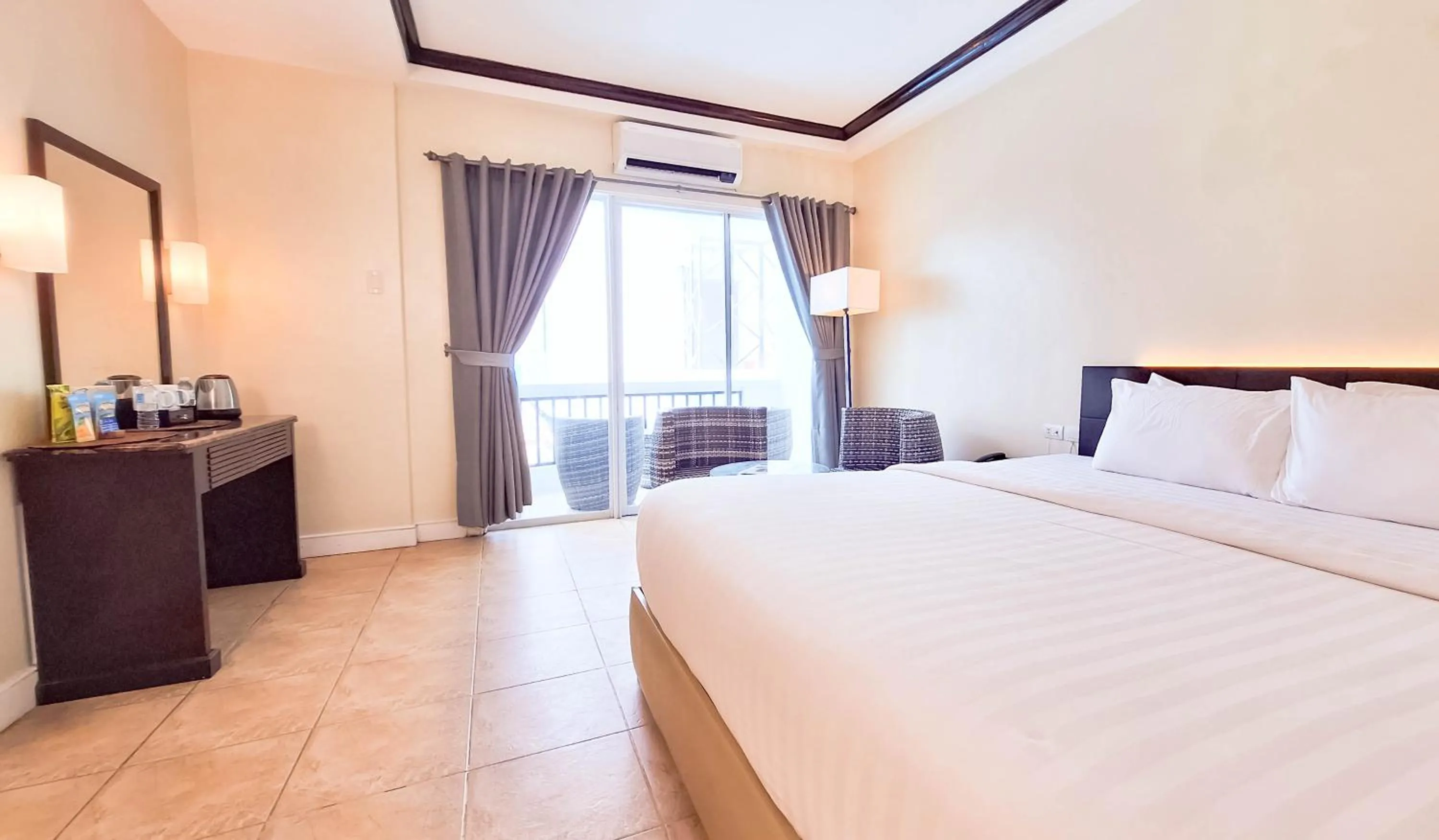 Bed in Boracay Ocean Club Beach Resort