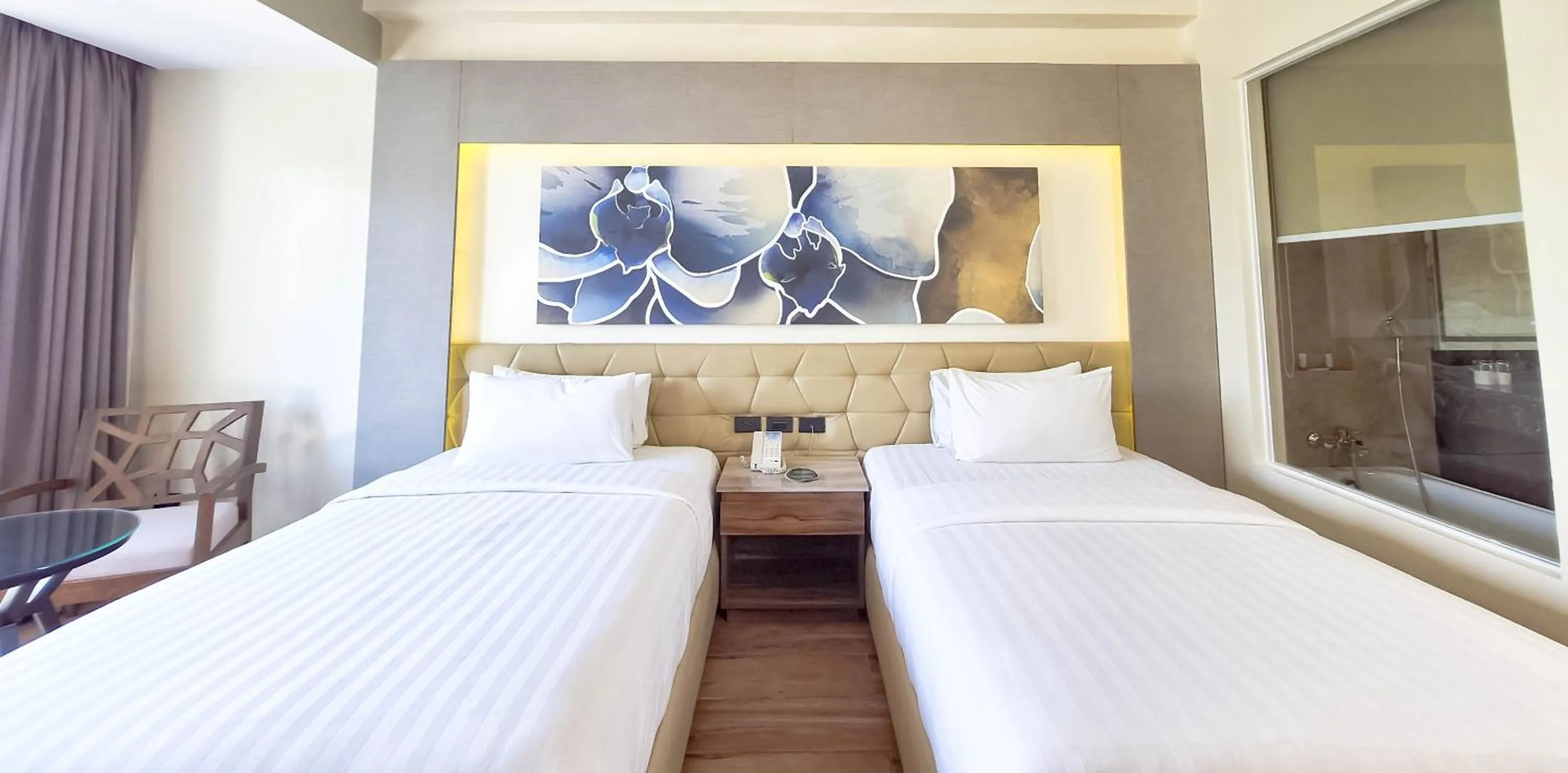 Bed in Boracay Ocean Club Beach Resort