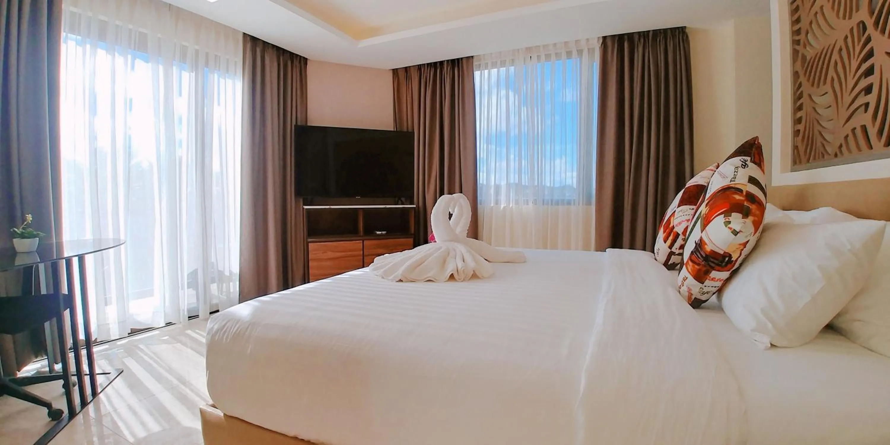 Bed in Boracay Ocean Club Beach Resort