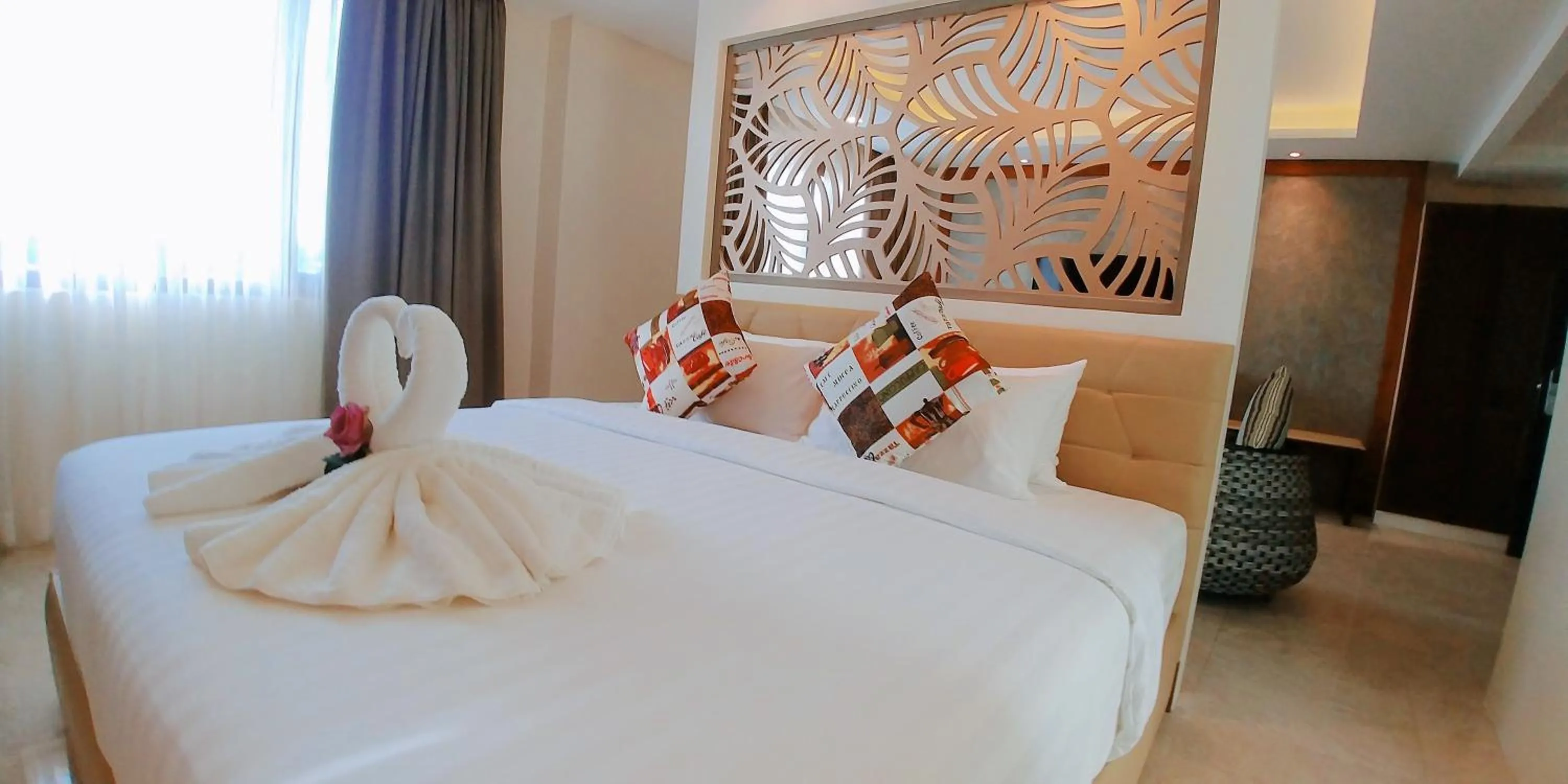 Bed in Boracay Ocean Club Beach Resort