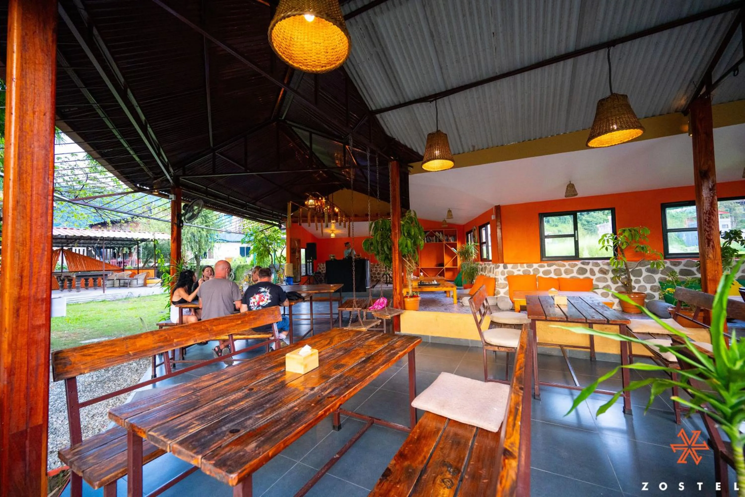 Dining area in Zostel Pokhara