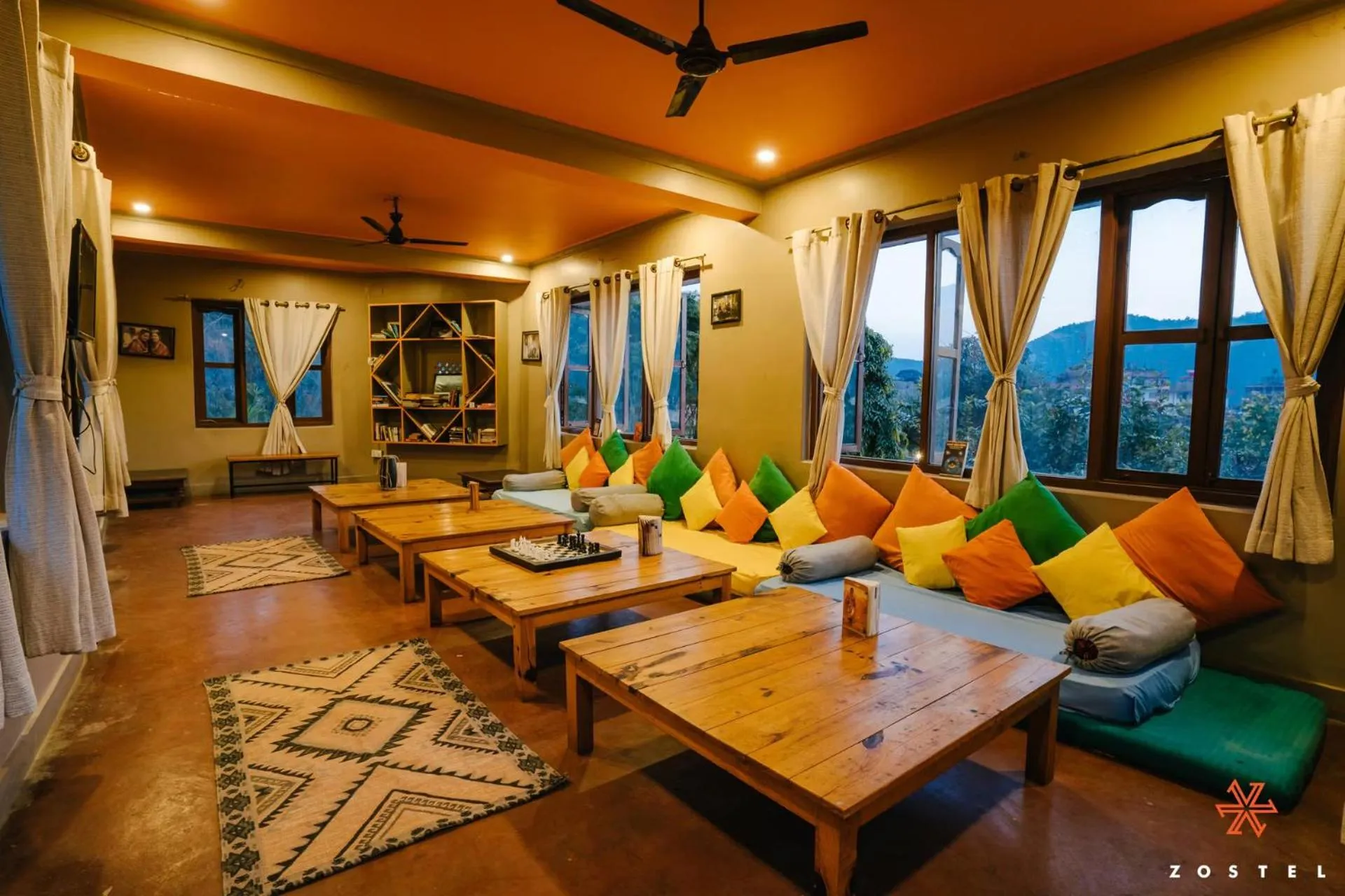 Living room in Zostel Pokhara