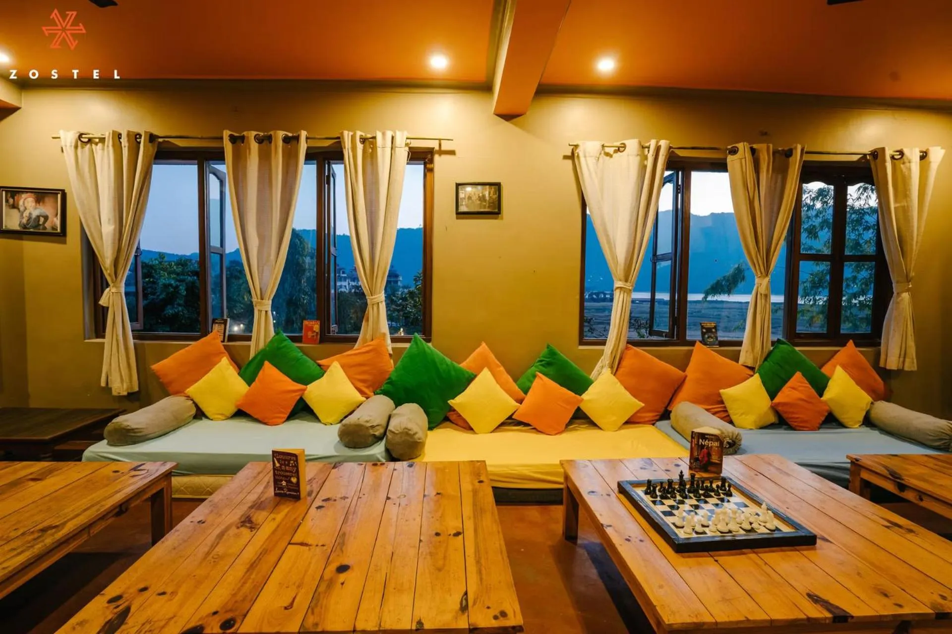 Communal lounge/ TV room in Zostel Pokhara