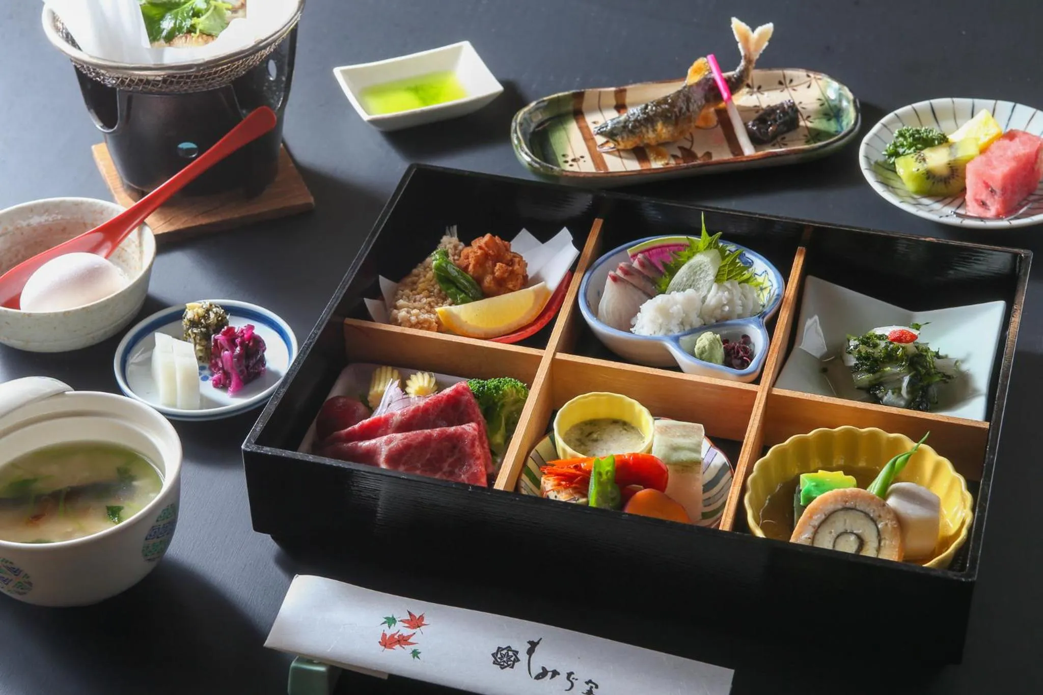 Dinner in Momijiya Honkan Takaosansou