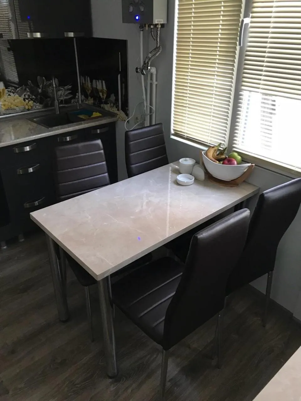Communal kitchen in Aleon Hotel
