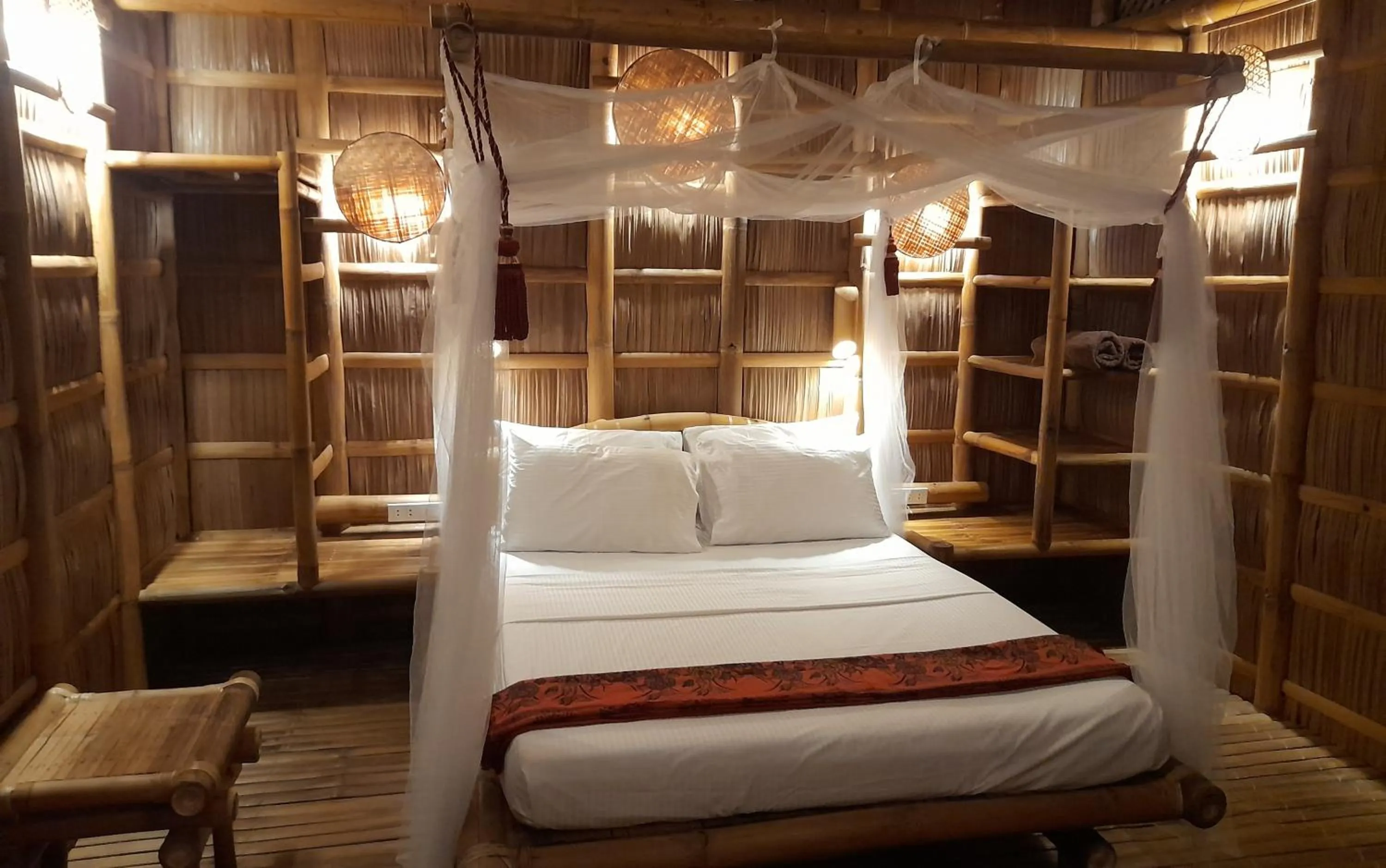 Bed in Kookoo's nest eco-lodge