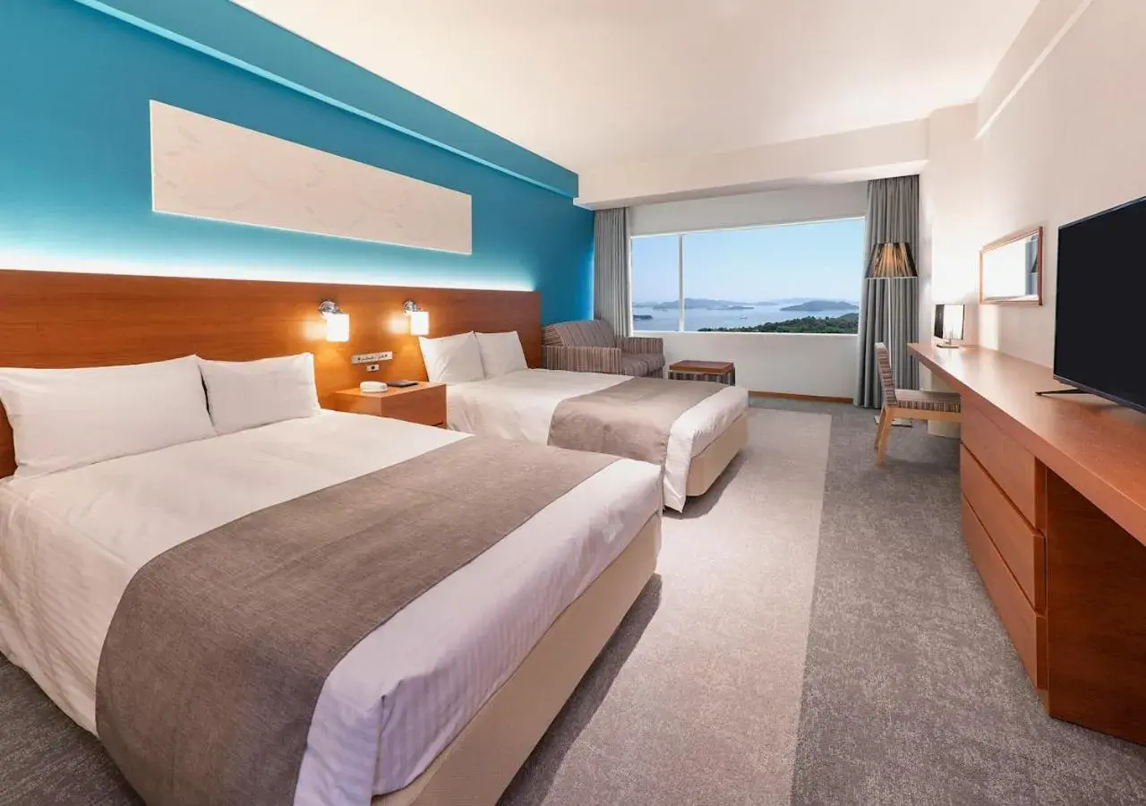 Bed in Setouchi Kojima Hotel Kurashiki Bed in Setouchi Kojima Hotel Kurashiki