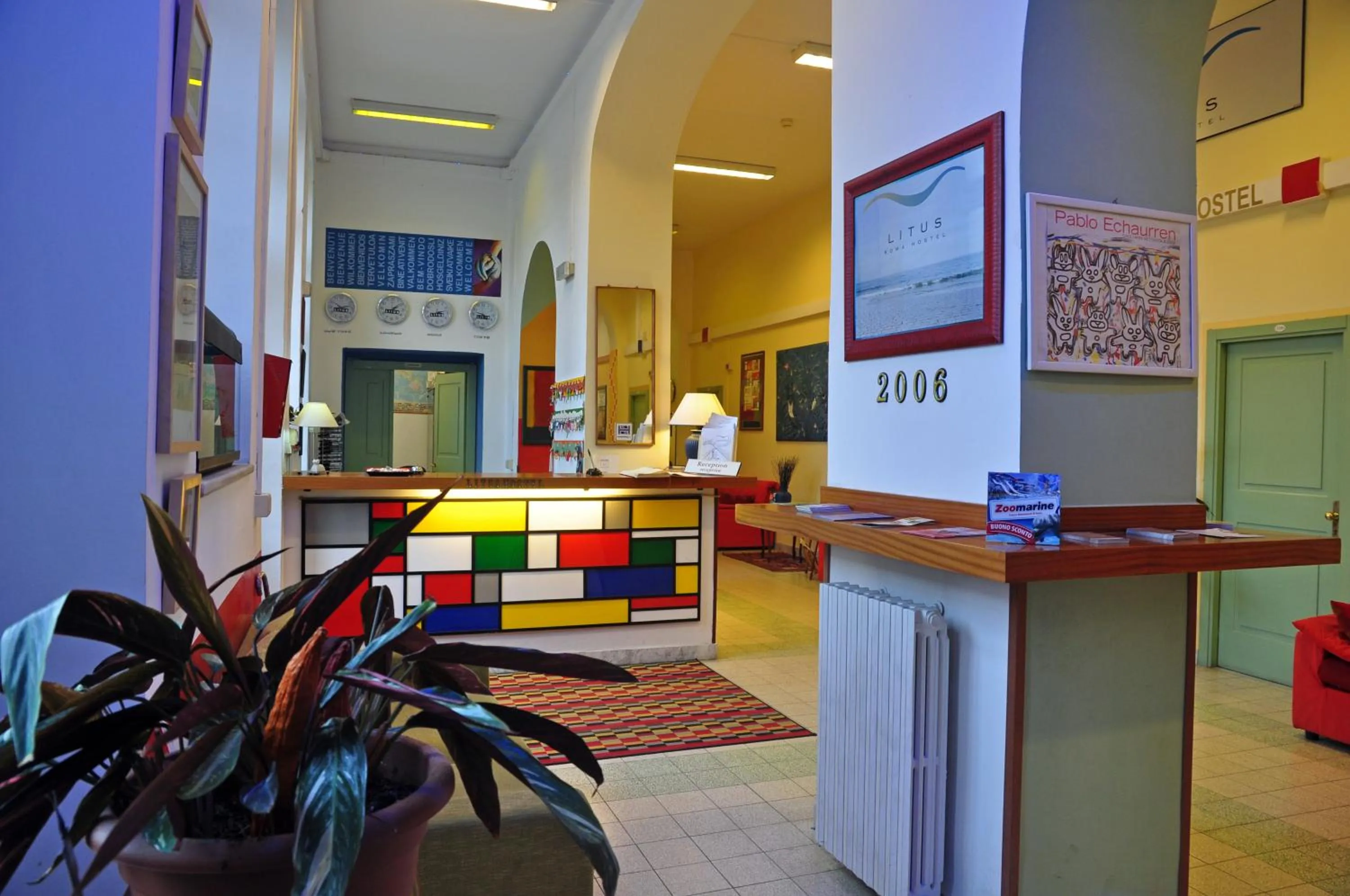Lobby or reception in Litus Roma Hostel