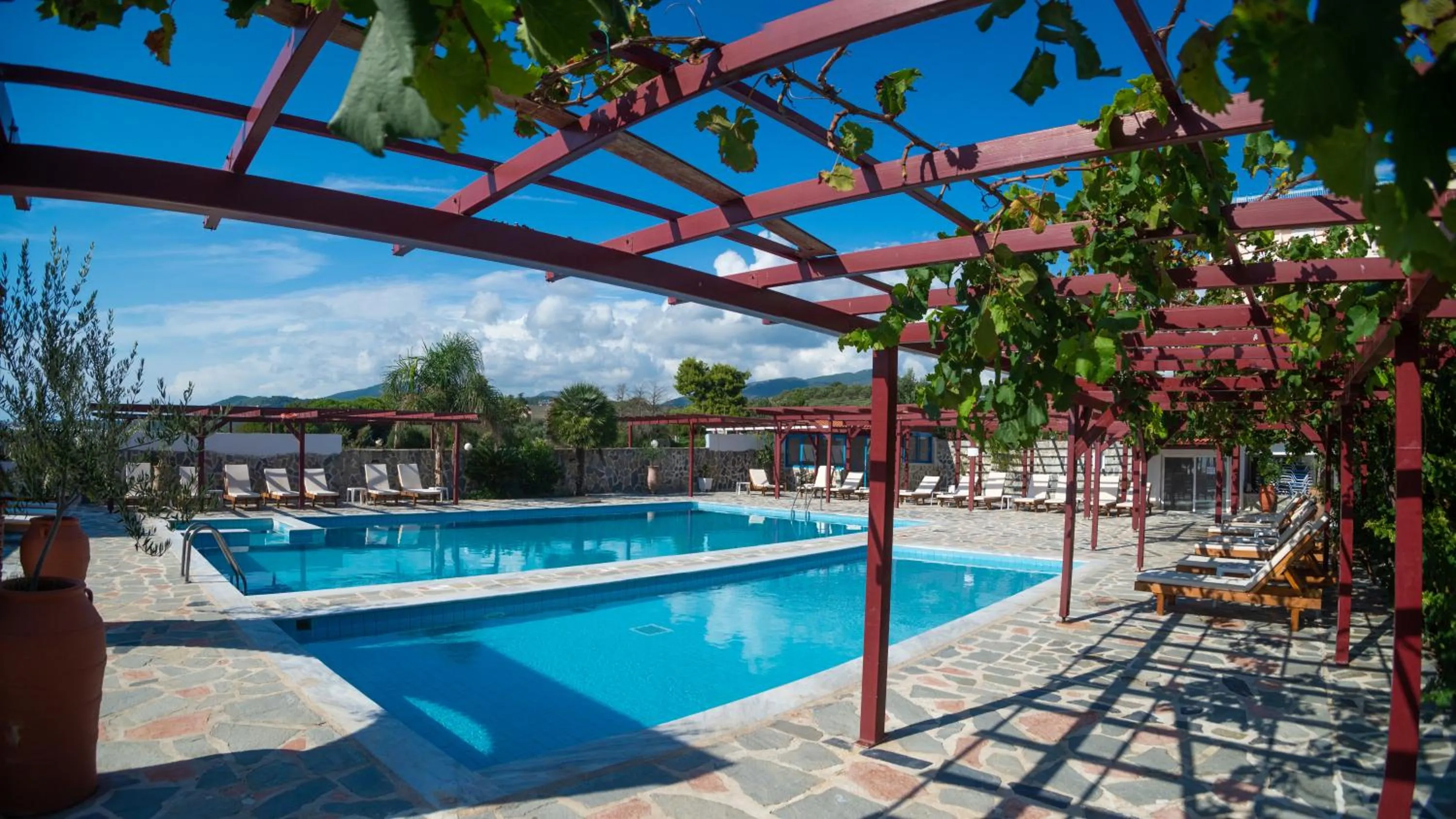 Pool view in Poseidon Beach Hotel