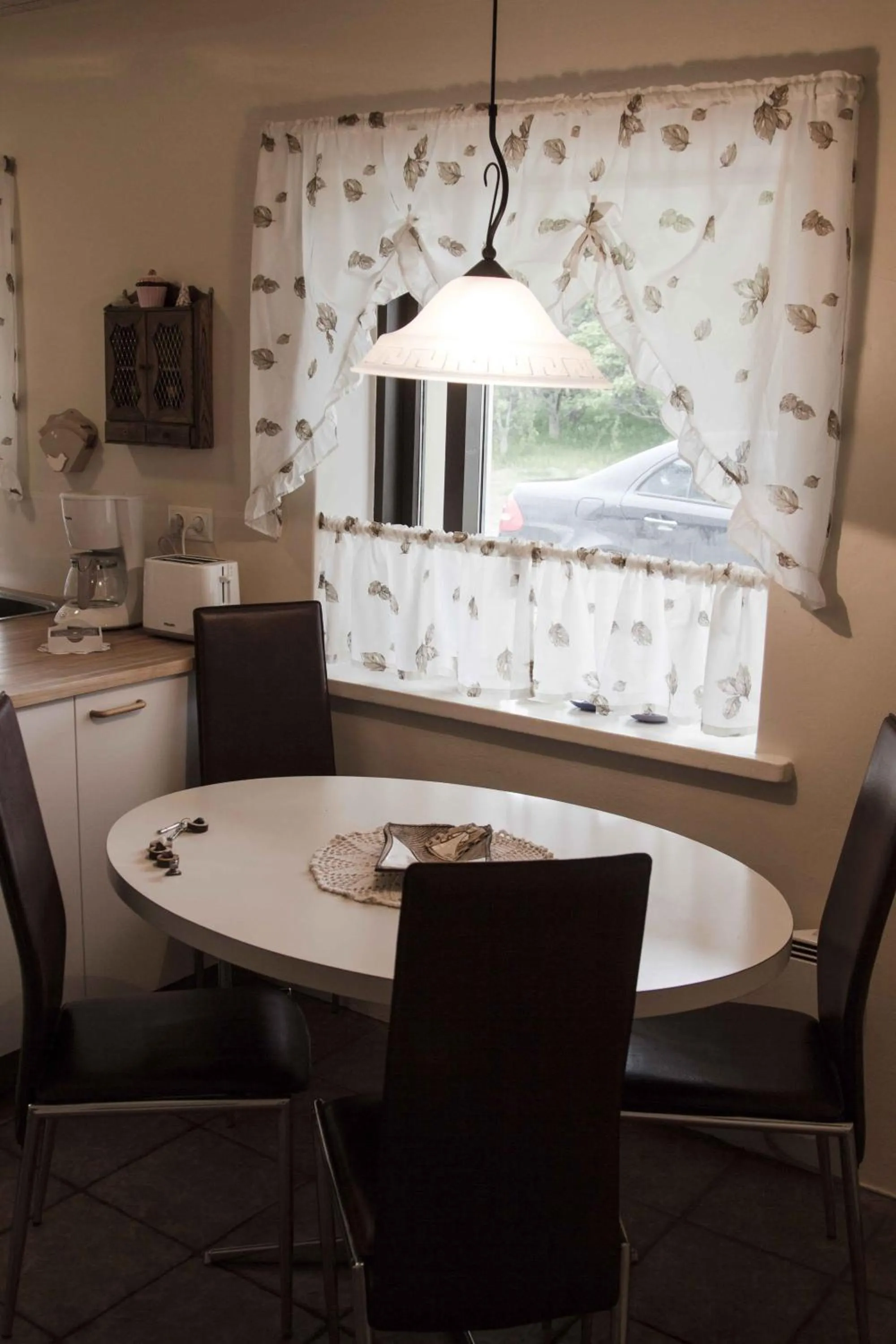 Kitchen or kitchenette in Mjóanes accommodation