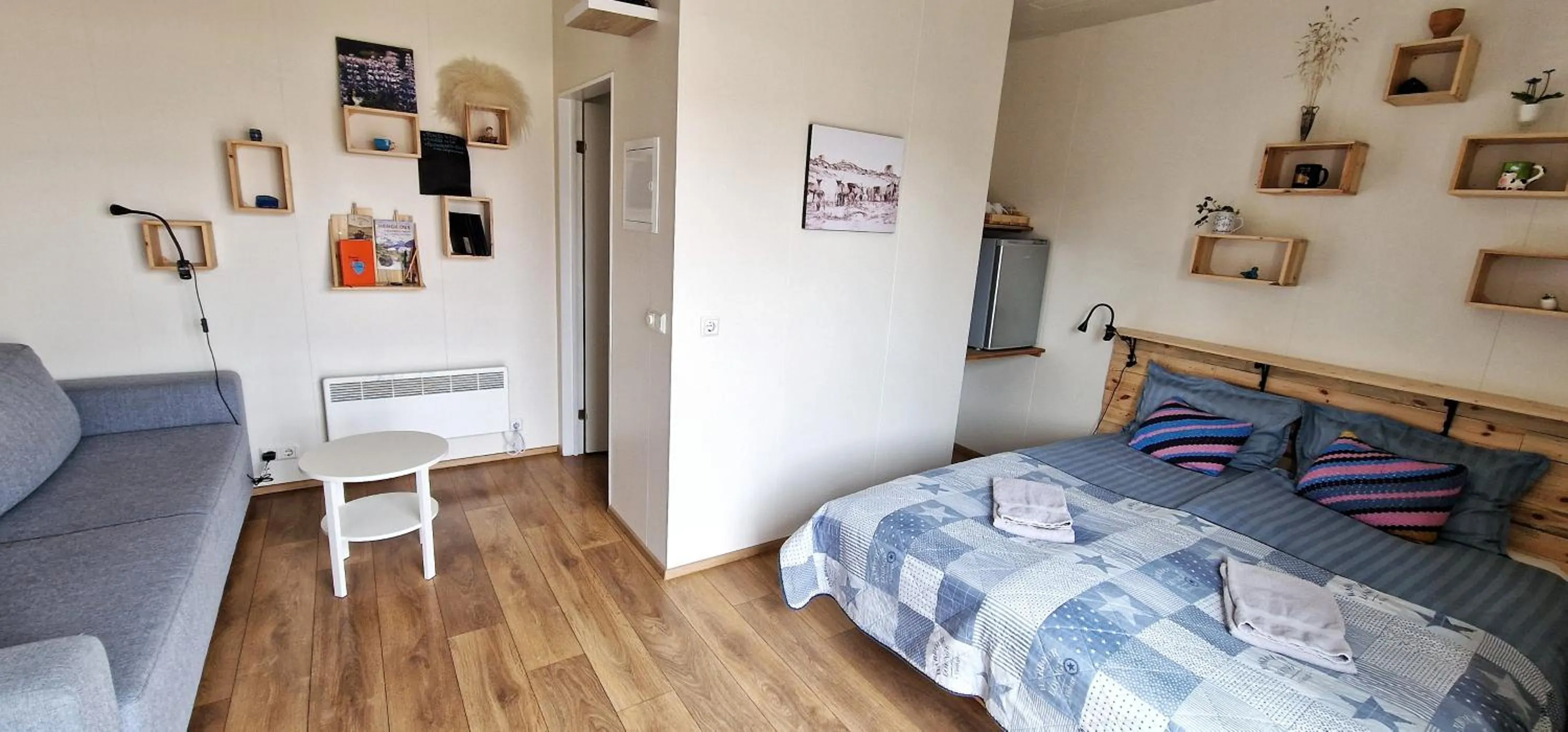 Bed in Mjóanes accommodation