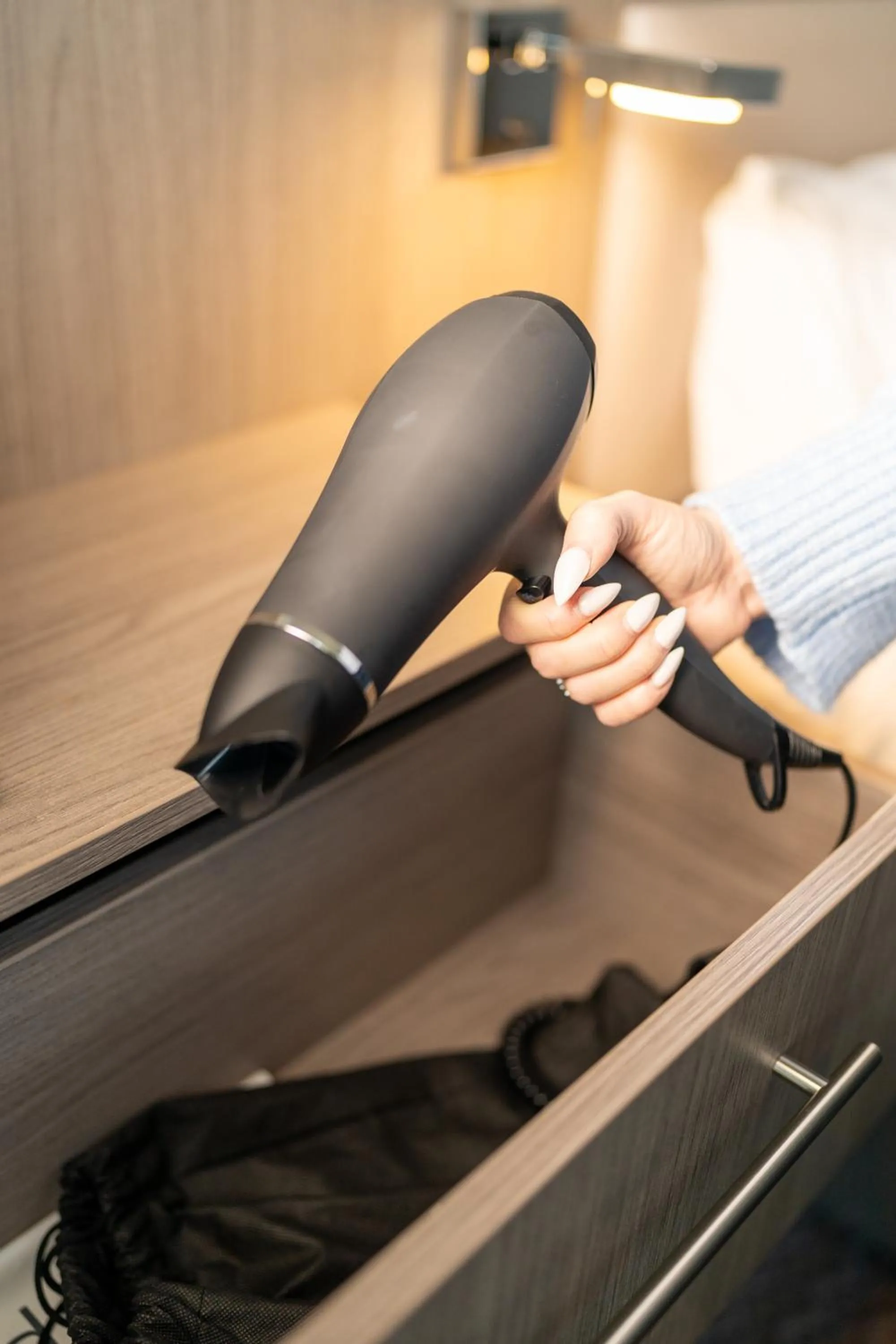 hair dryier in Clayton Hotel Cardiff