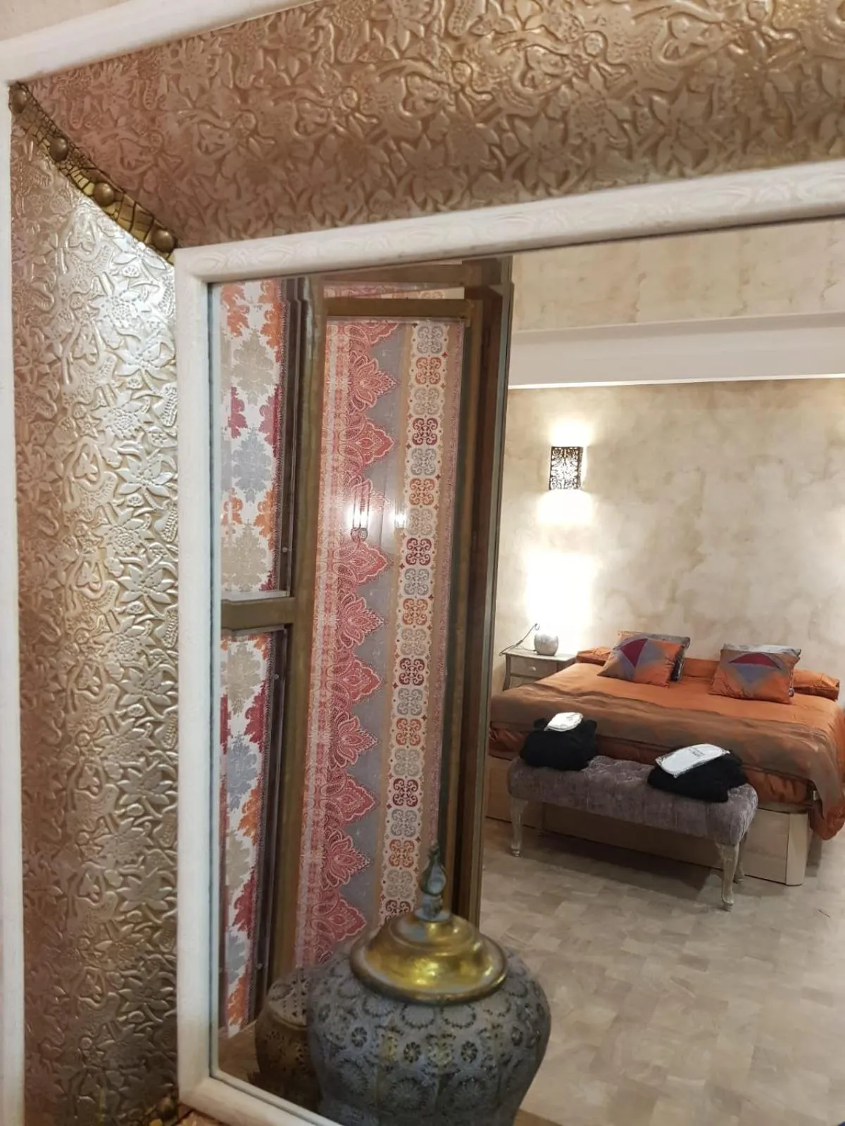 Decorative detail, Bed in Riad Medina Mudejar