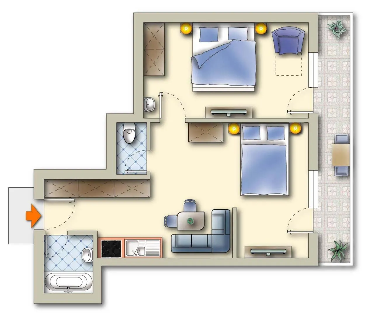 Photo of the whole room in Hotel & Apart Central