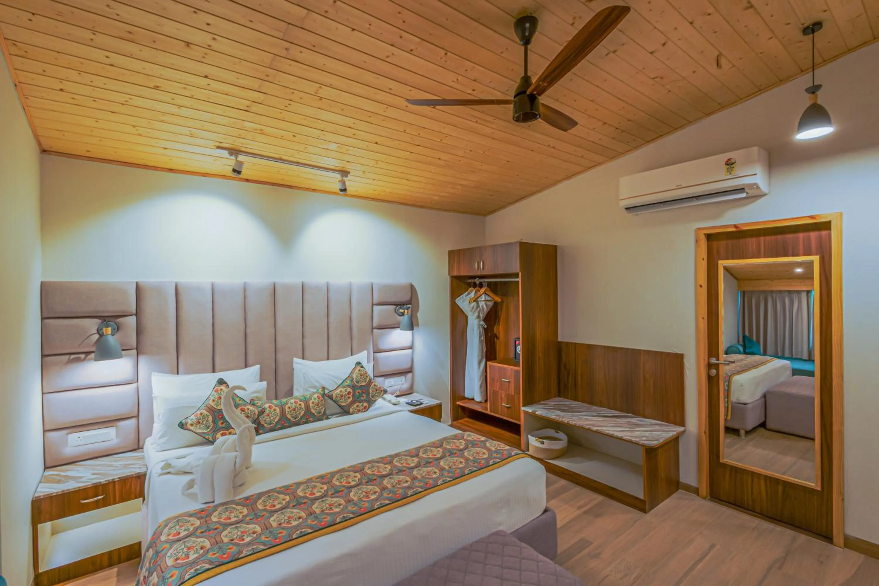 View (from property/room), Bed in Bamboo Saa Resort & Spa - Udaipur