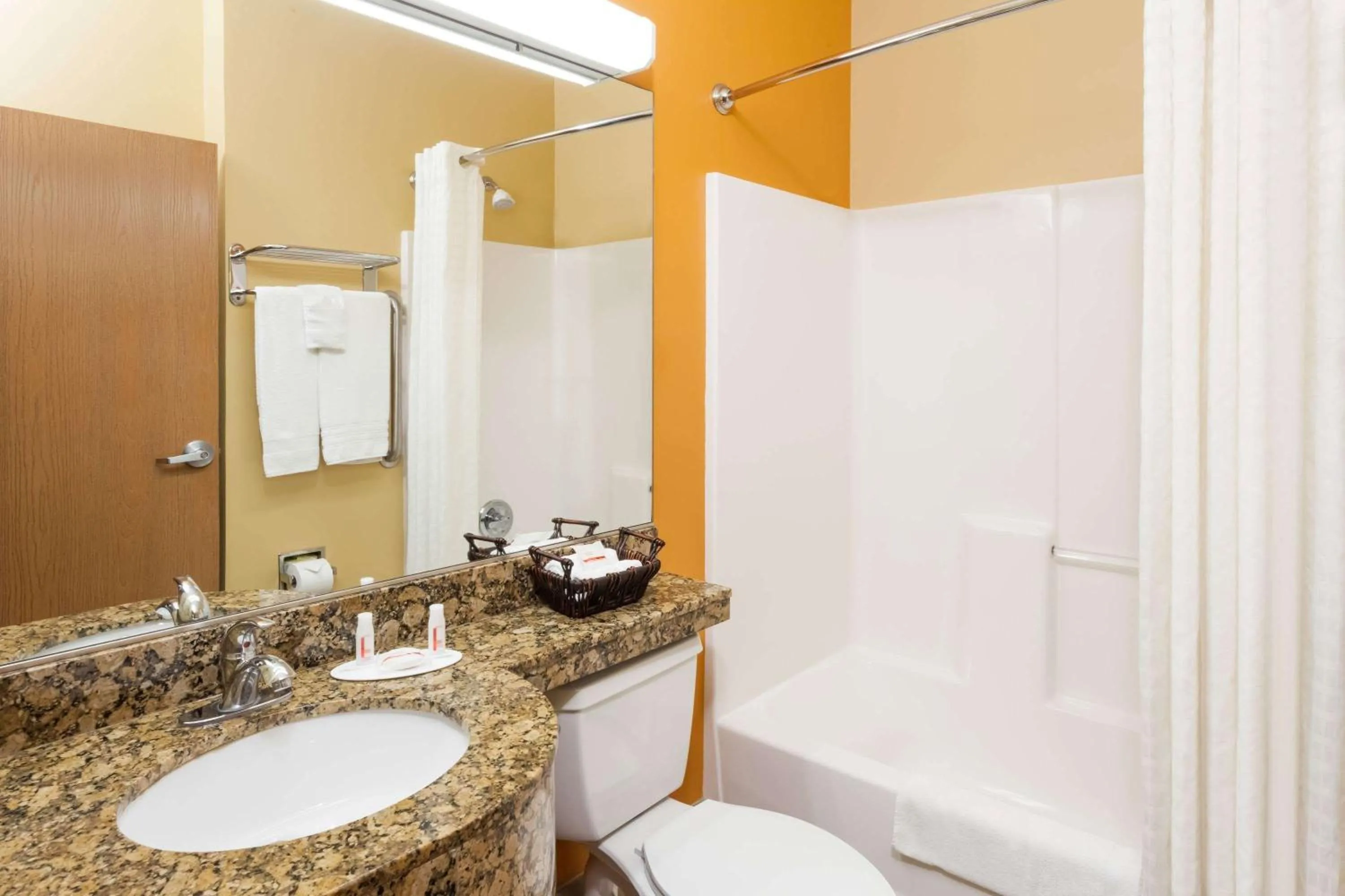 Bathroom in Microtel by Wyndham South Bend Notre Dame University