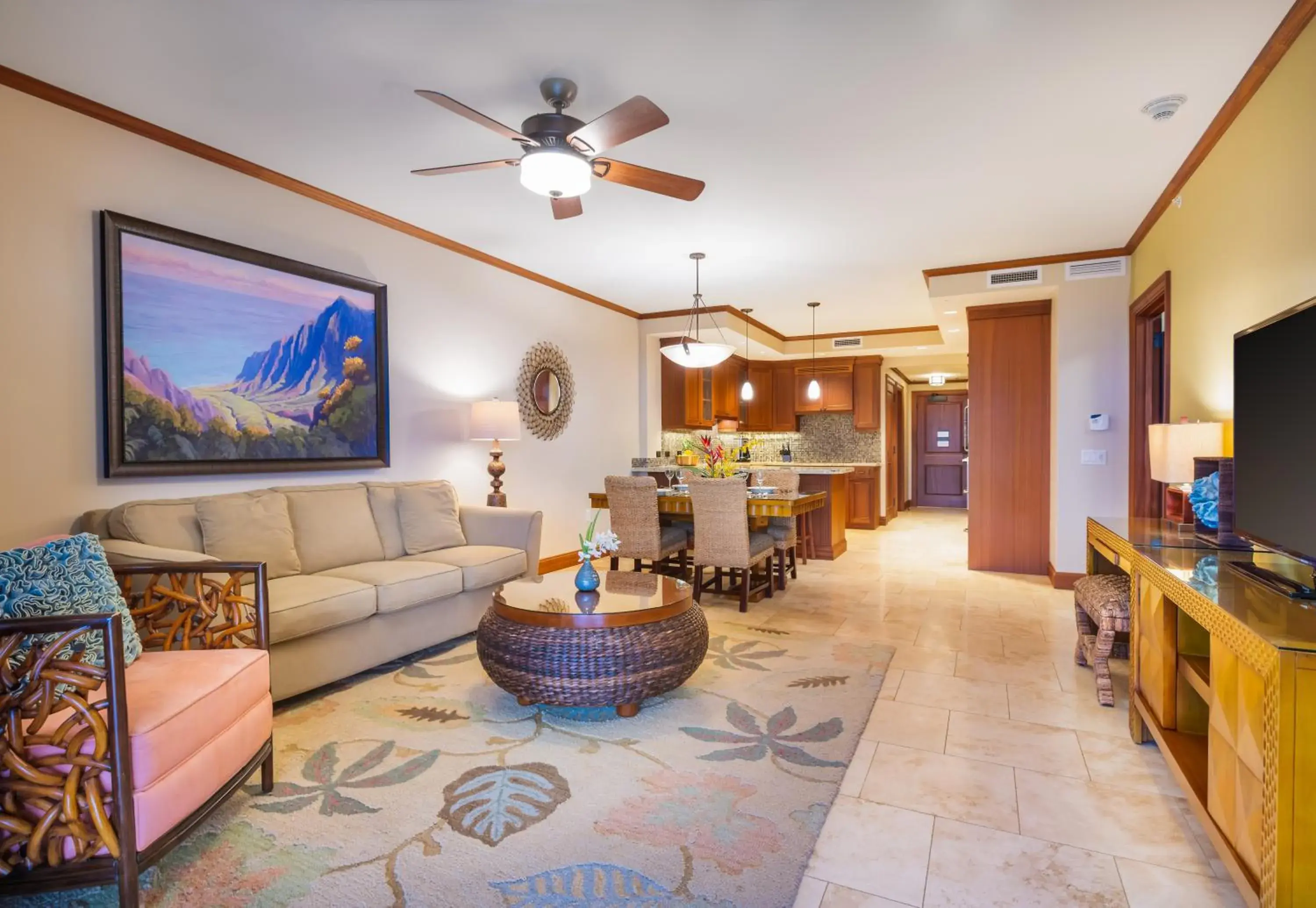 Living room in Koloa Landing Resort at Po'ipu, Autograph Collection Living room in Koloa Landing Resort at Po'ipu, Autograph Collection