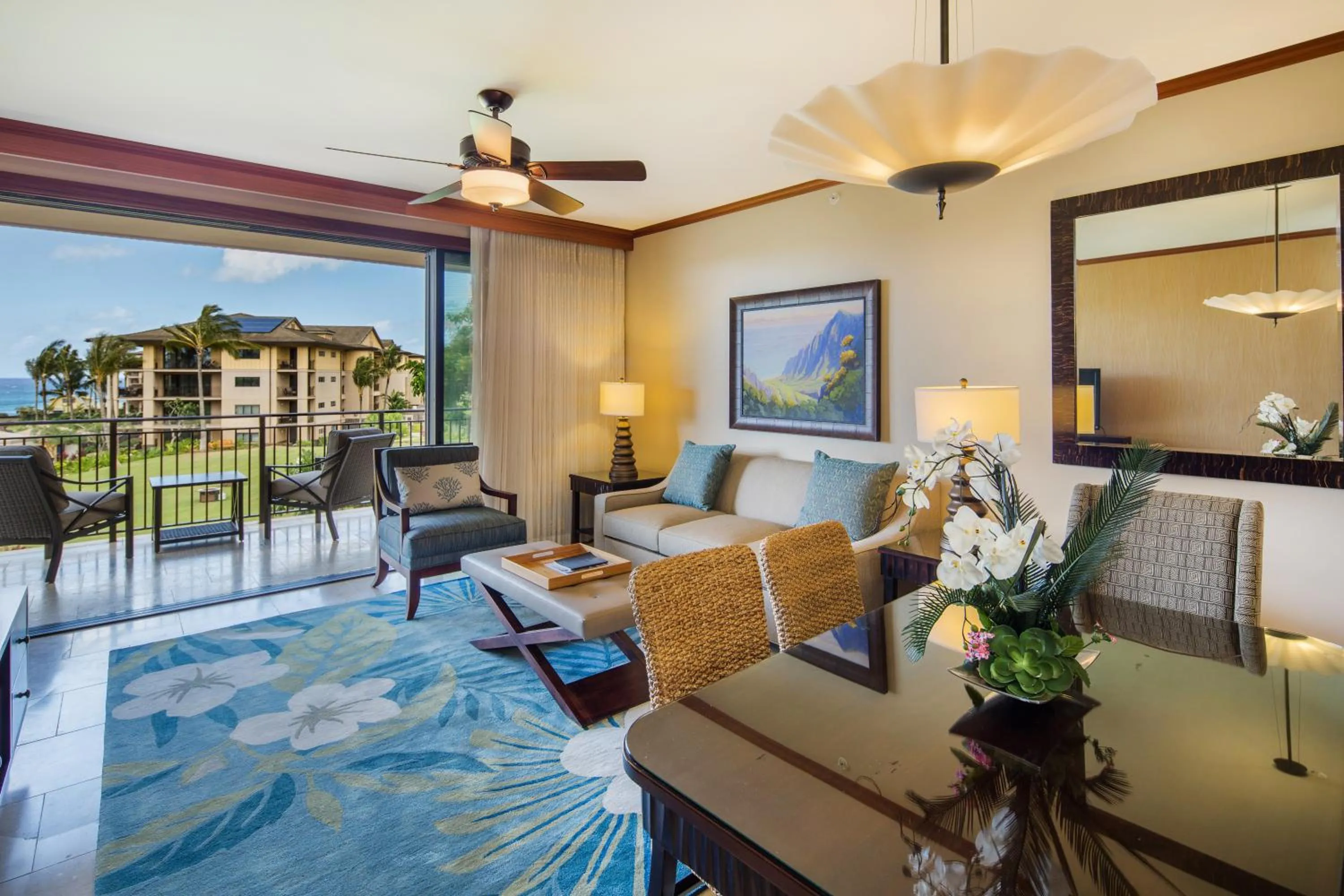 Living room in Koloa Landing Resort at Po'ipu, Autograph Collection