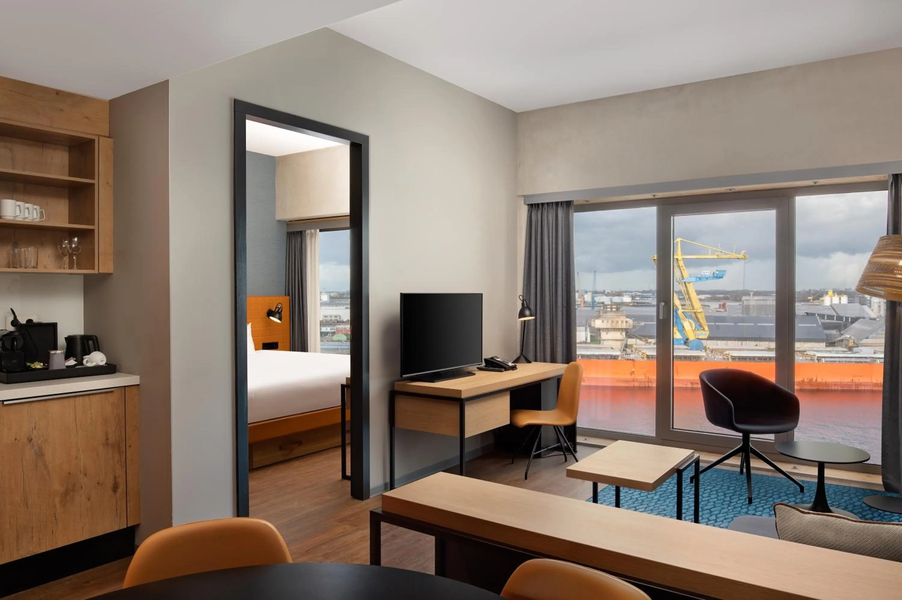 Communal lounge/ TV room, Bed in Residence Inn by Marriott Amsterdam Houthavens
