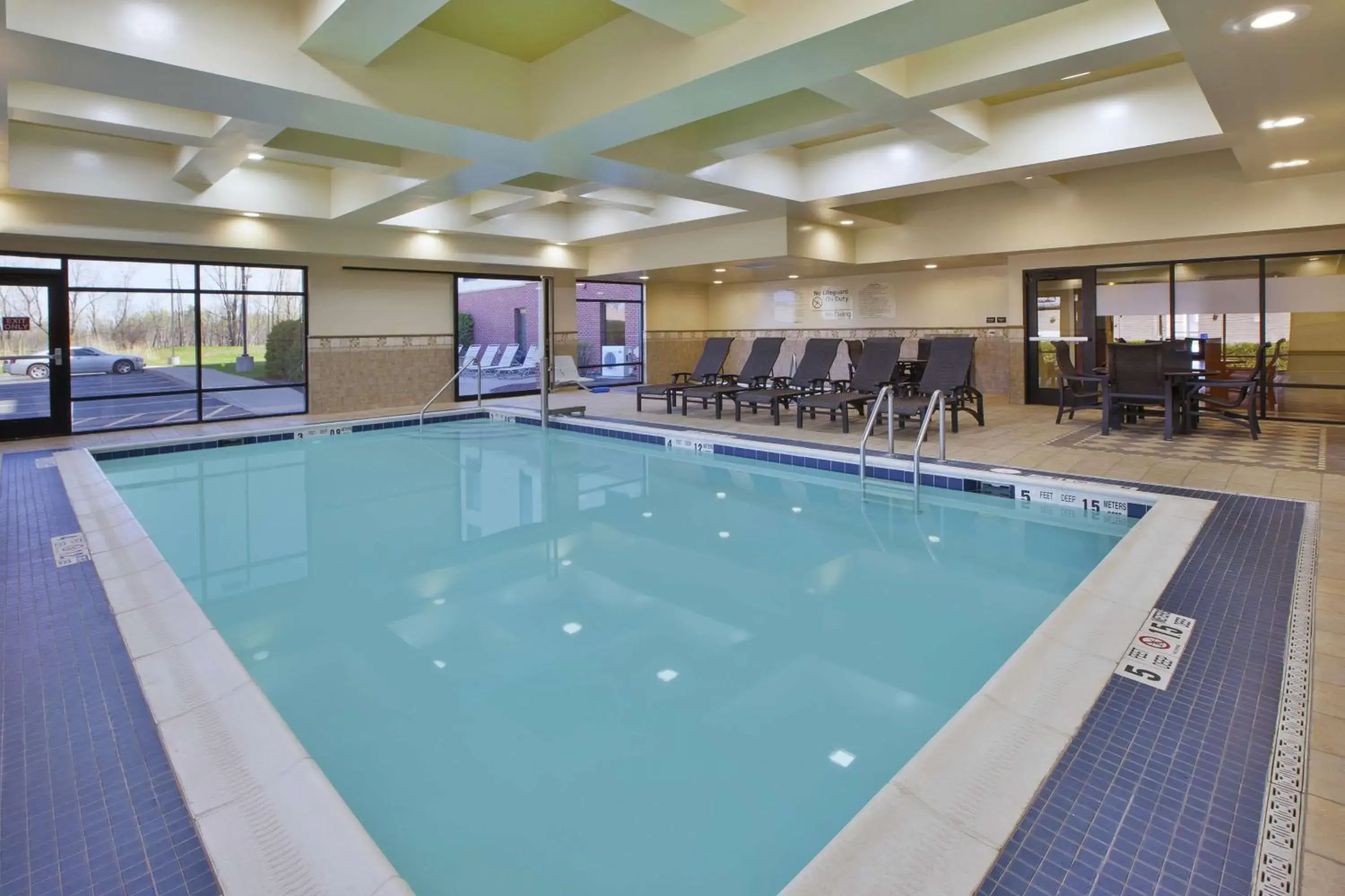 Pool view in Hampton Inn & Suites Plattsburgh Pool view in Hampton Inn & Suites Plattsburgh