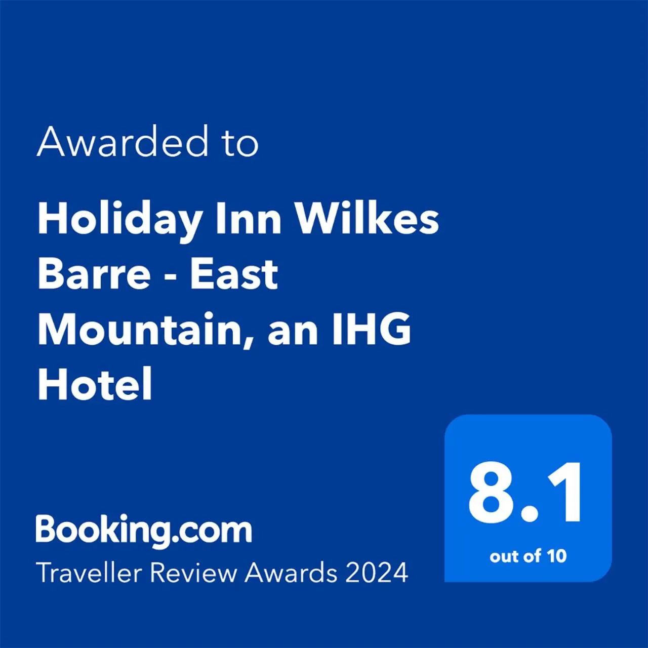 Certificate/Award in Holiday Inn Wilkes Barre - East Mountain by IHG