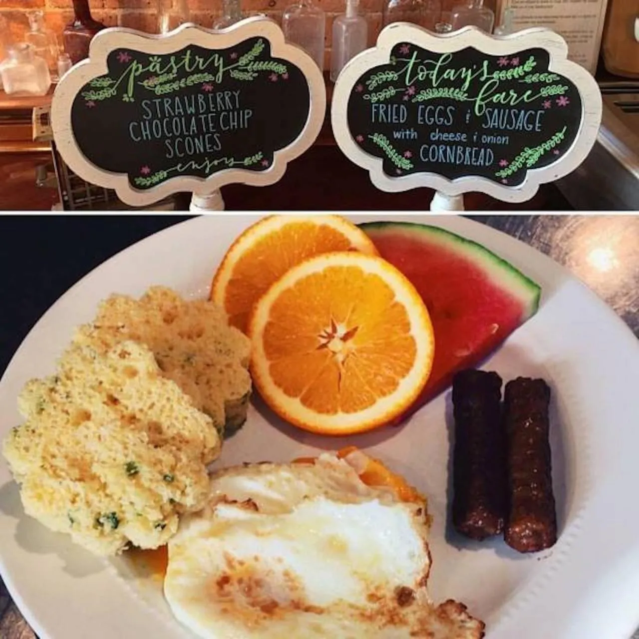 American breakfast in Christopher Dodge House
