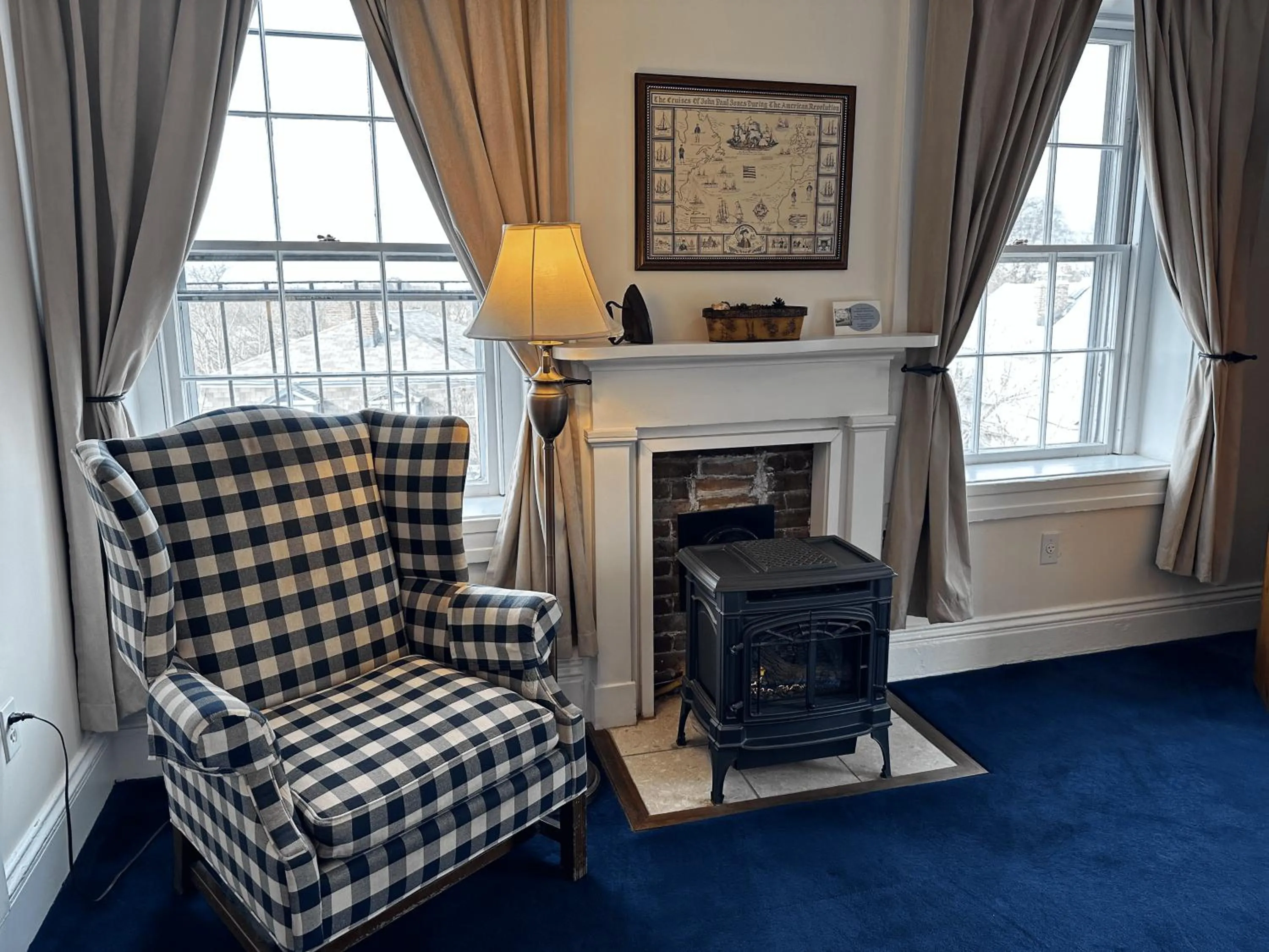 Seating area in Christopher Dodge House