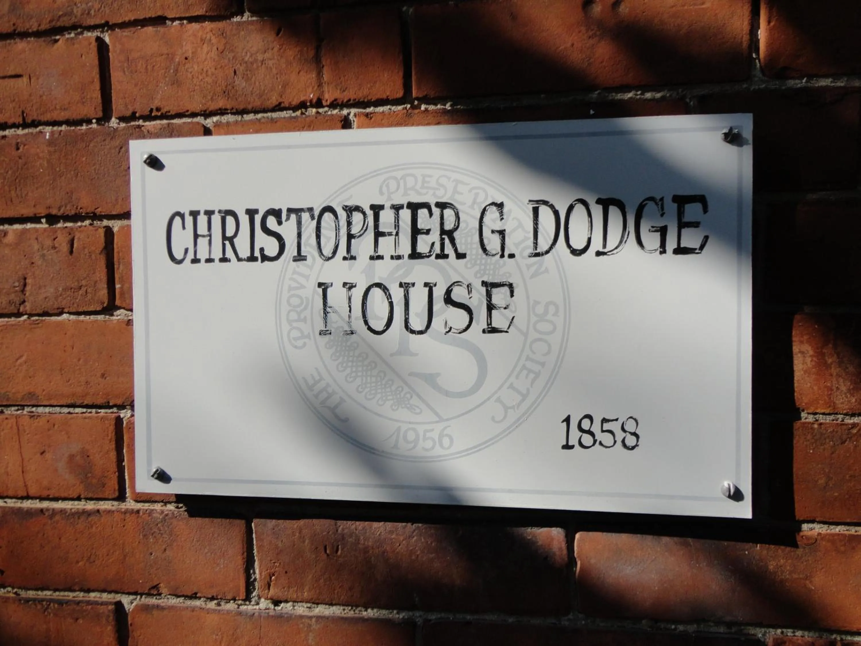 Certificate/Award in Christopher Dodge House