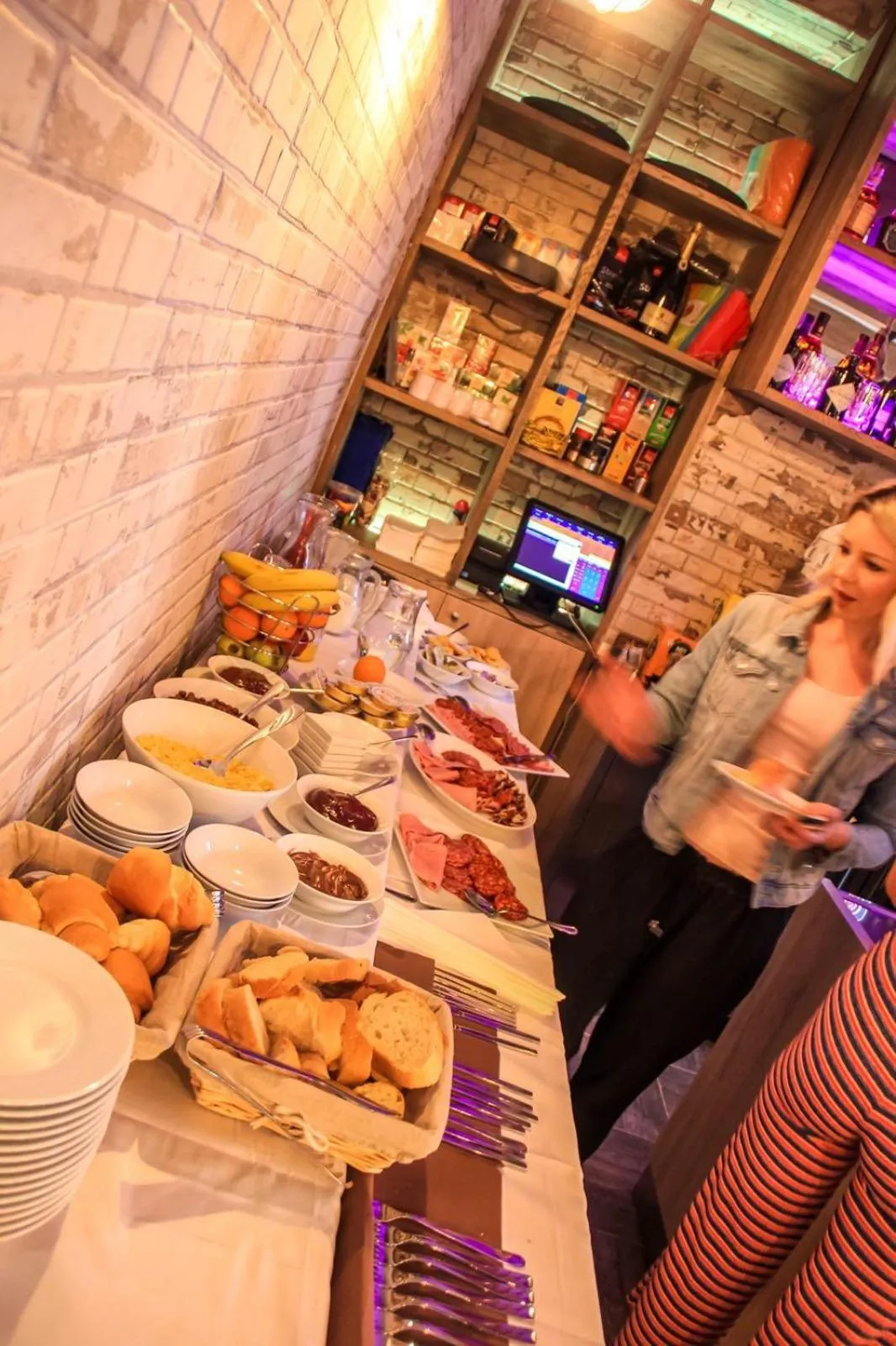 Buffet breakfast in Downtown Boutique Hostel