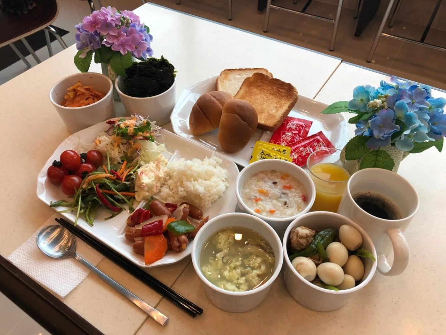 Buffet breakfast in Toyoko Inn Incheon Bupyeong