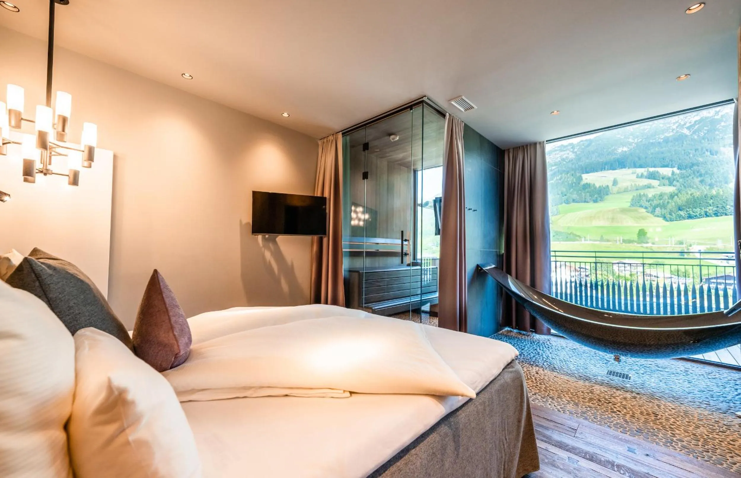 Bed in Hotel Riederalm