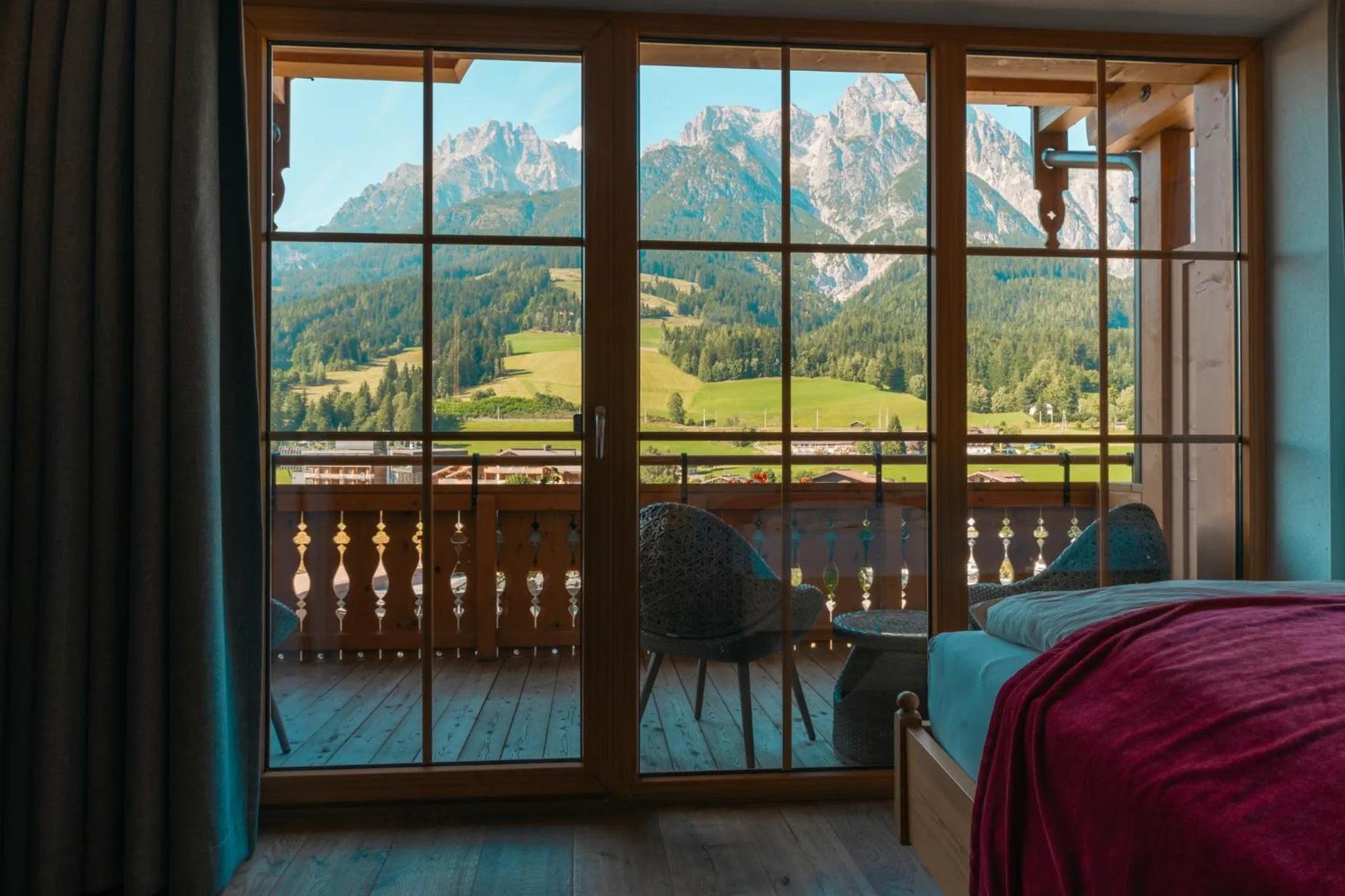 Bed in Hotel Riederalm