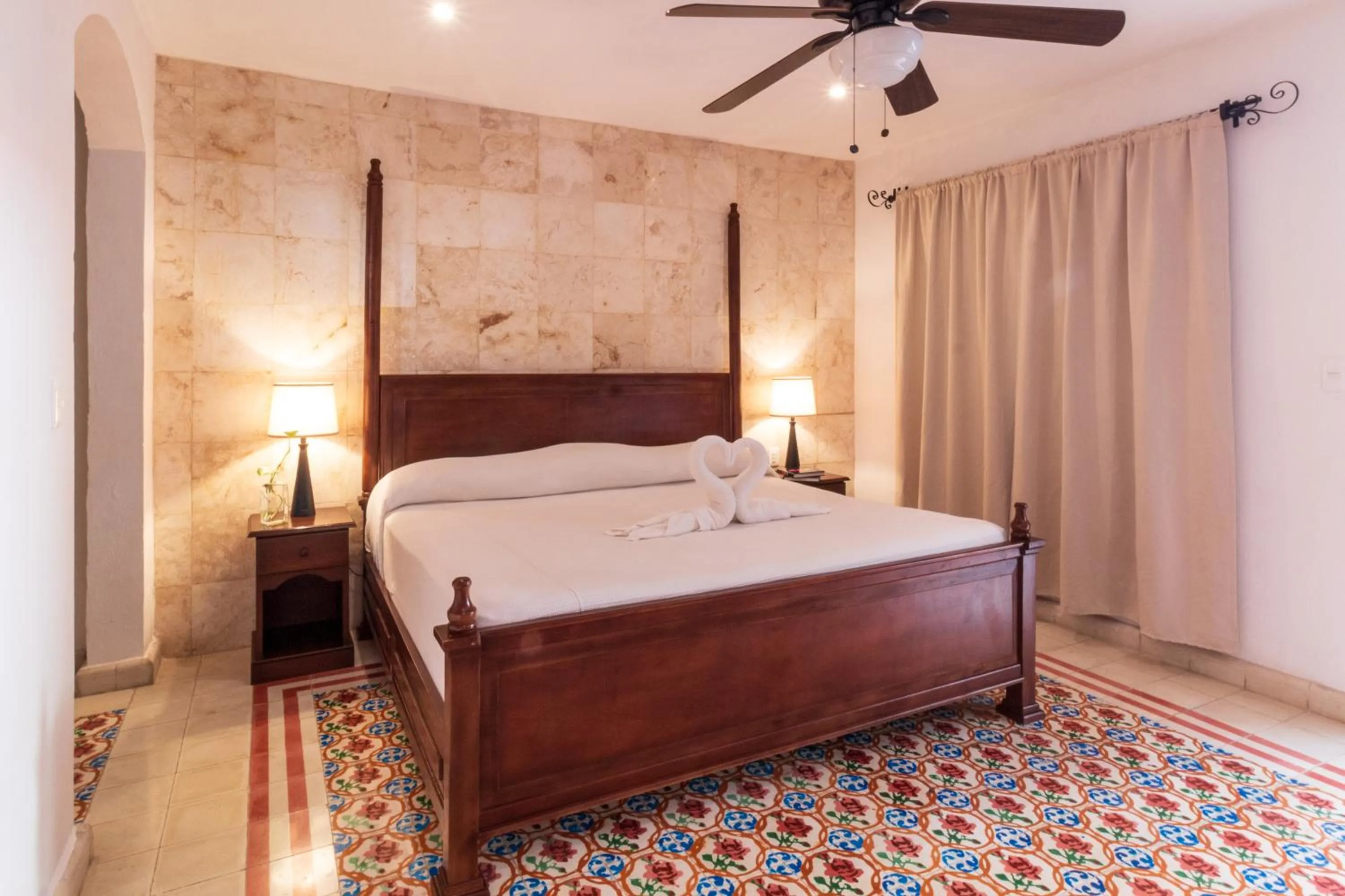 Bed in La Aurora Hotel Colonial