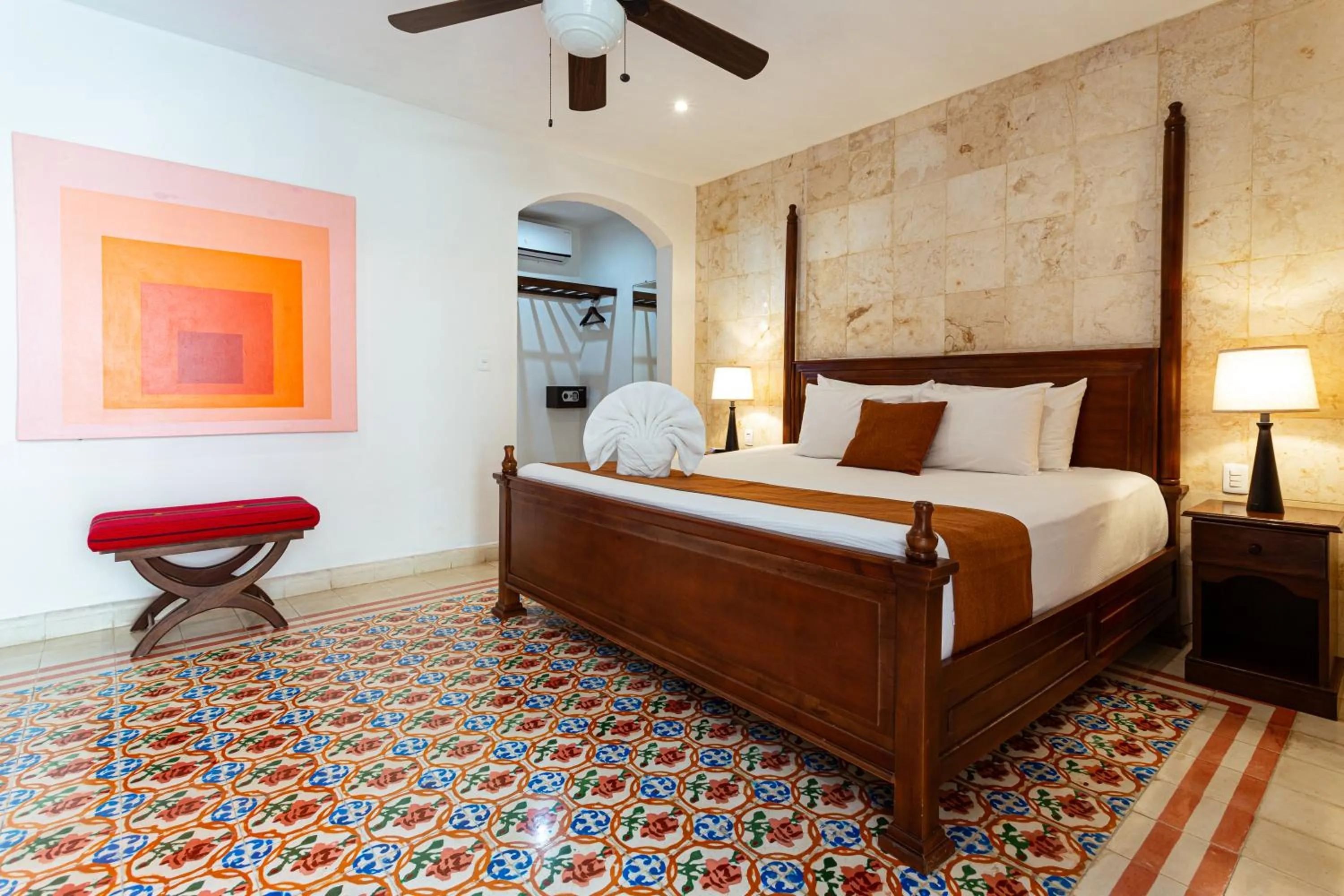 Bed in La Aurora Hotel Colonial