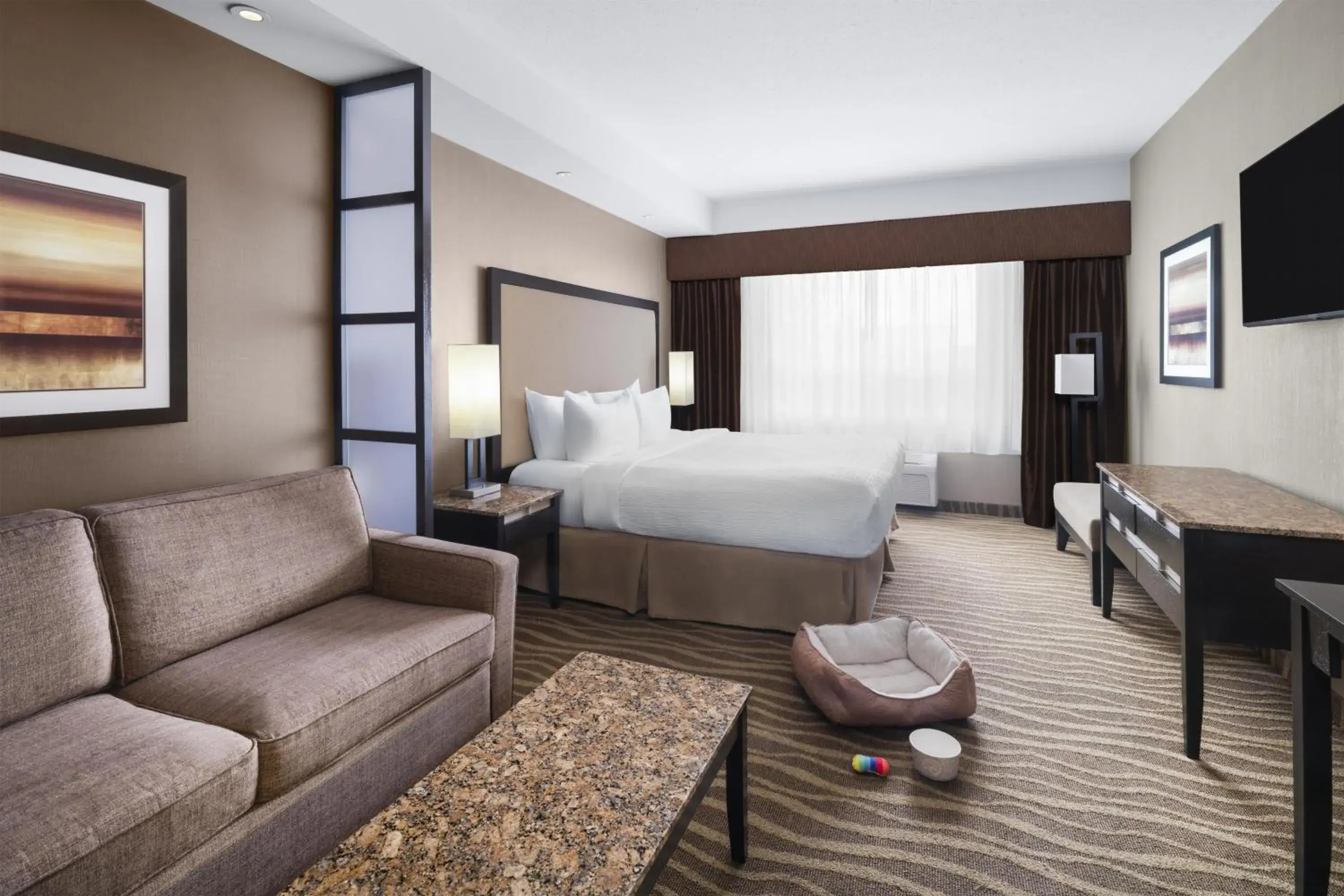 King Room with Roll-In Shower and Sofa Bed - Ground Floor/Pet Friendly/Non-Smoking in Best Western Premier Freeport Inn Calgary Airport King Room with Roll-In Shower and Sofa Bed - Ground Floor/Pet Friendly/Non-Smoking in Best Western Premier Freeport Inn Calgary Airport