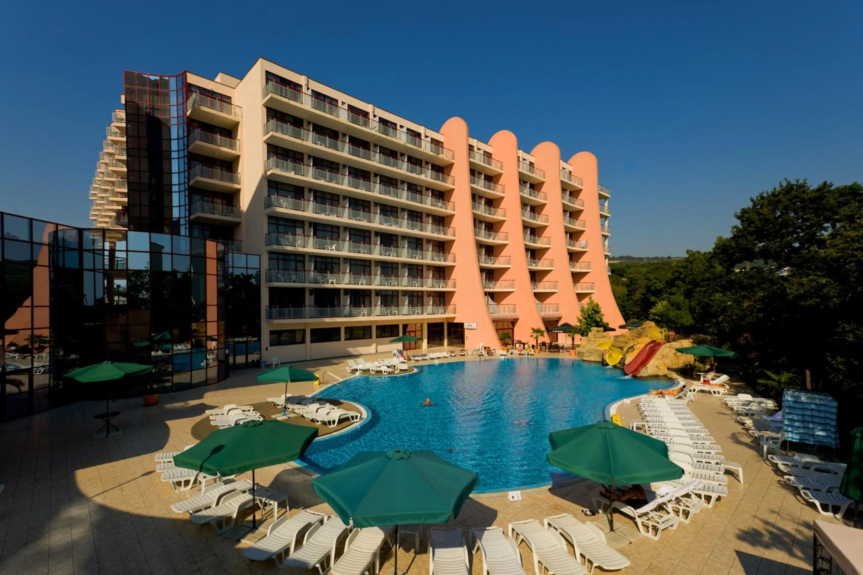 Property building in Helios Spa Hotel- All Inclusive , Newly Refurbished Rooms with Private AC, Pools and Water Fun for Kids