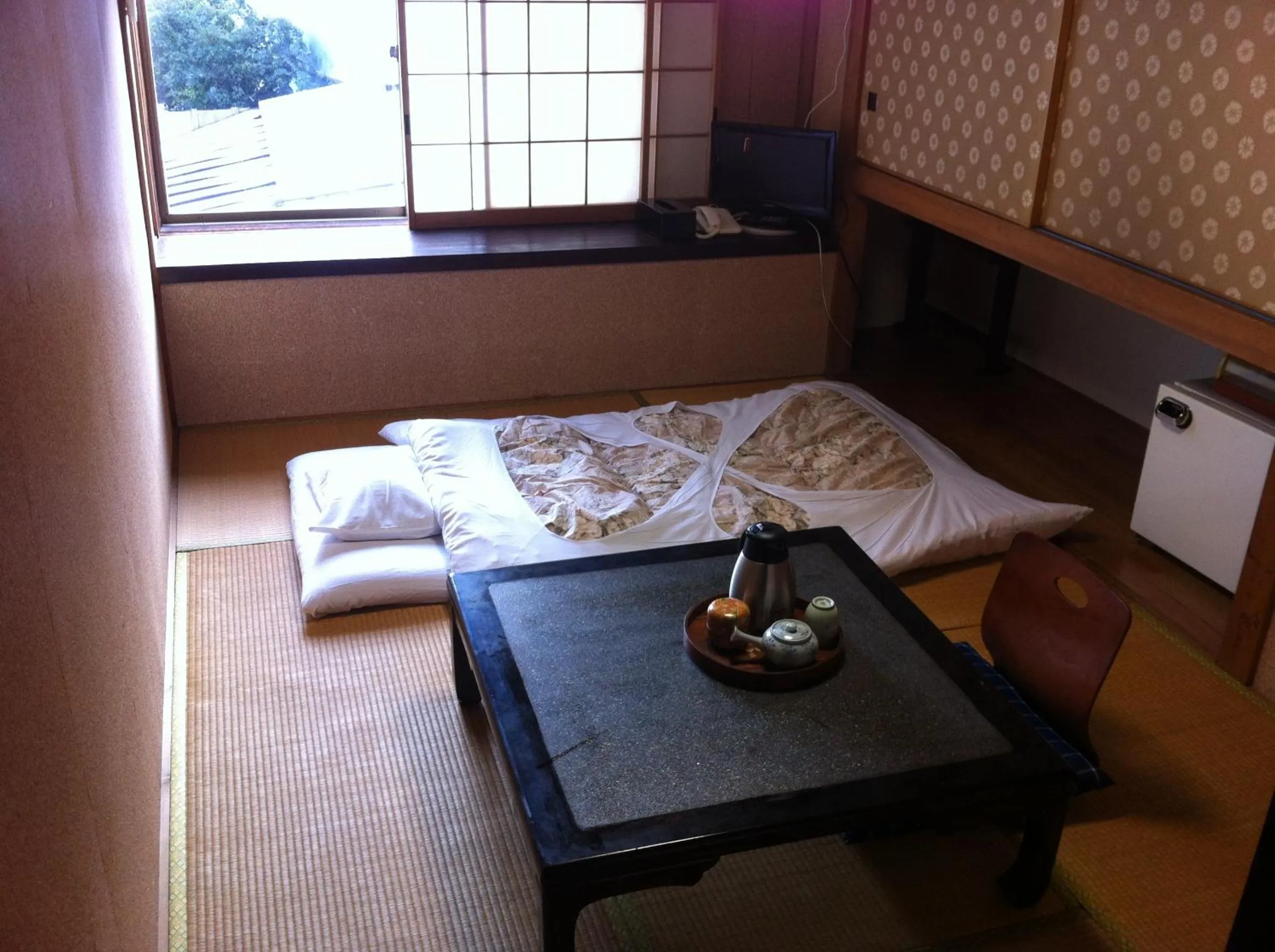Bed in Kamesei Ryokan