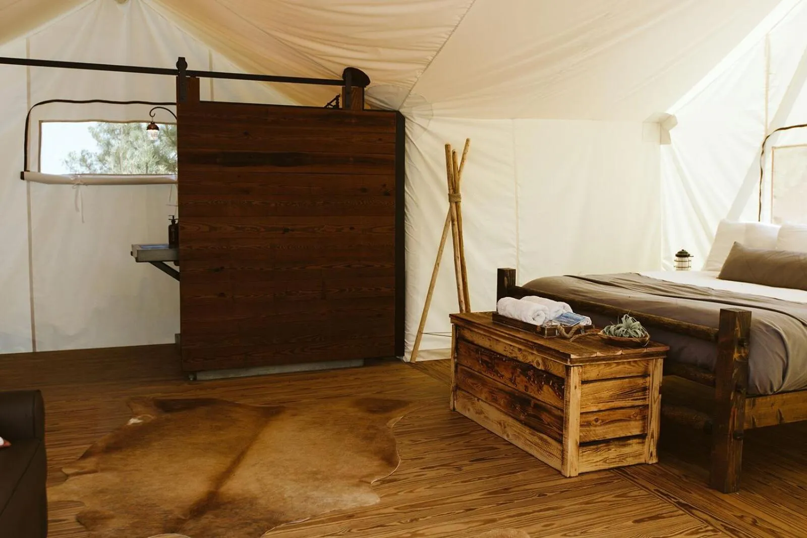 Bed in Under Canvas Mount Rushmore