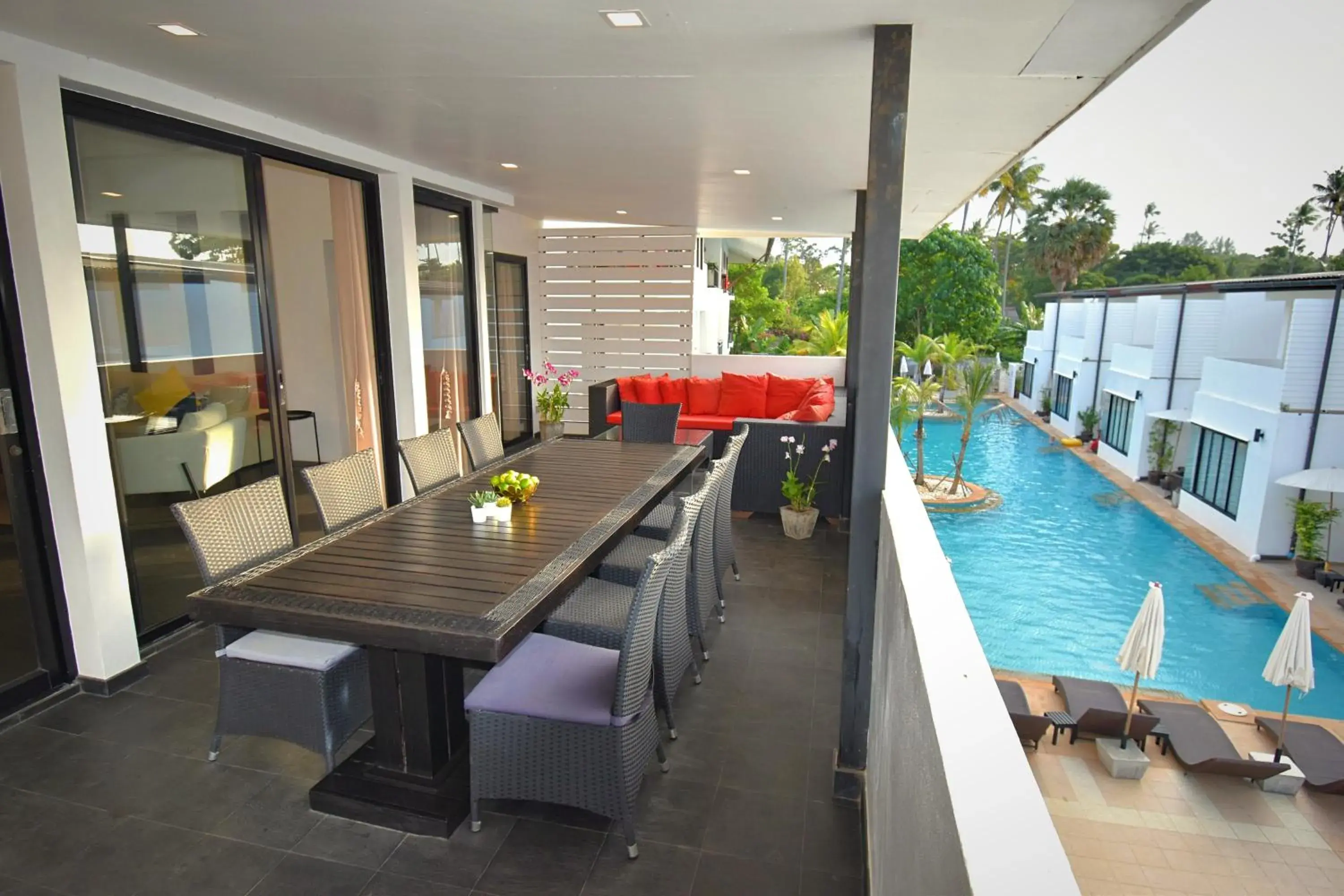 Balcony/Terrace, Swimming Pool in Sai Naam Lanta Residence SHA Plus