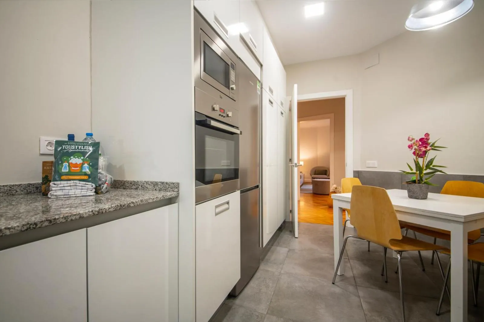 kitchen in You Stylish City Center Apartments