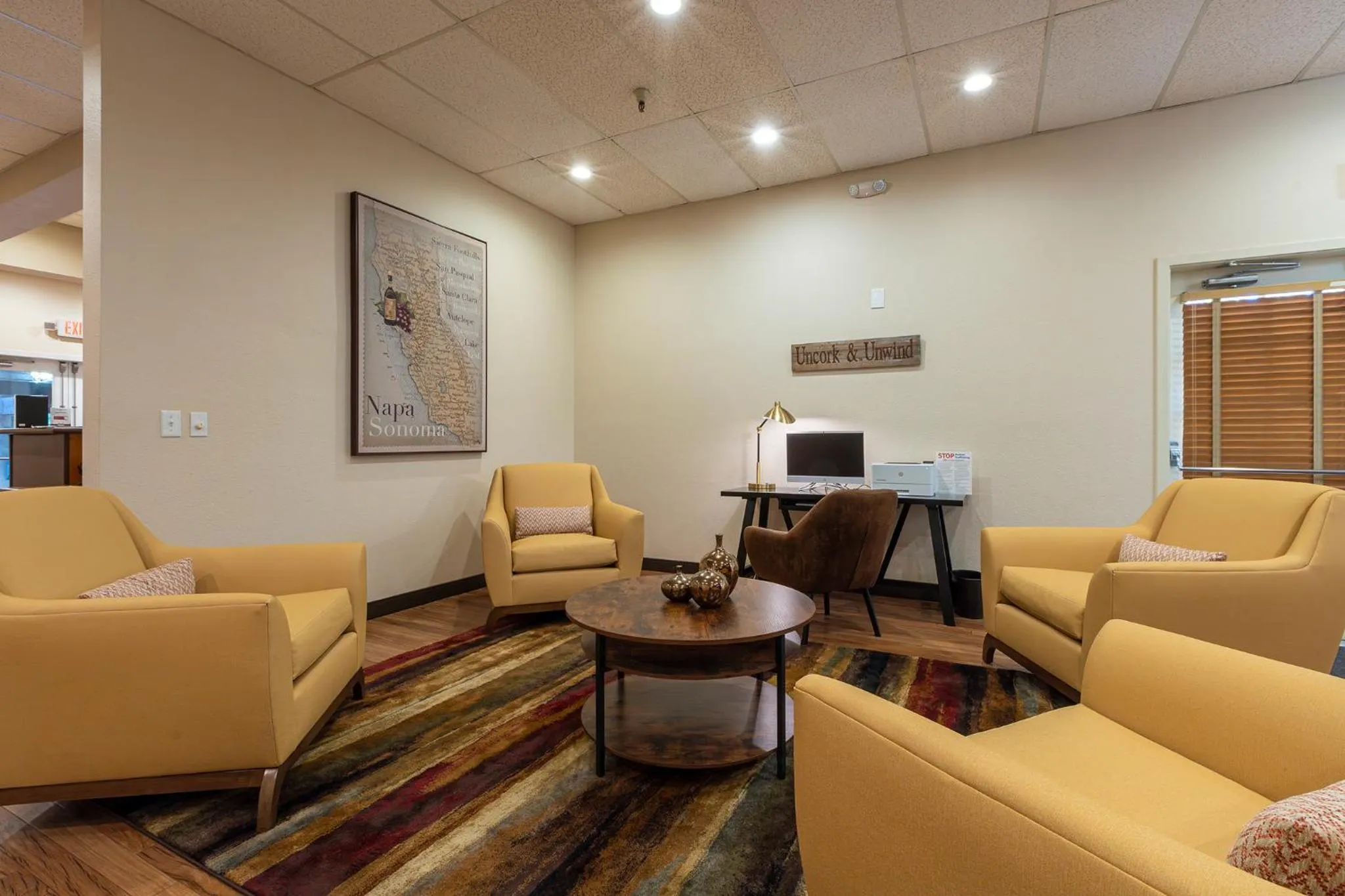 Seating area in RiverPointe Napa Valley Resort